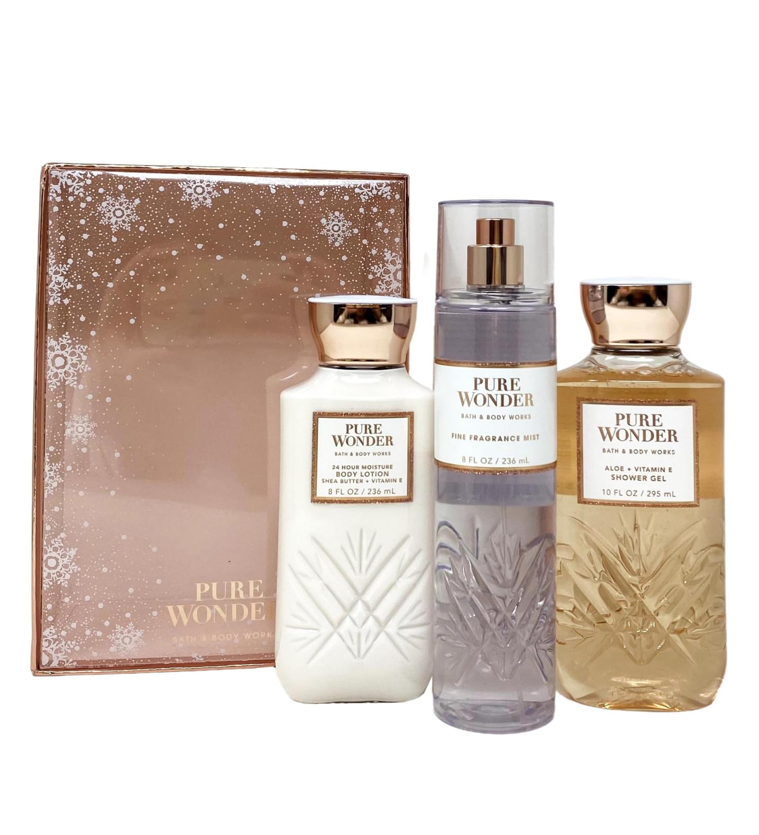 Pure Wonder 3 Piece Gift Set - Bath & Body Works Fragrance Mist Shower Gel & Body Lotion - Full Size Pink | International Shipping Available - Buy Online on GoSupps.com