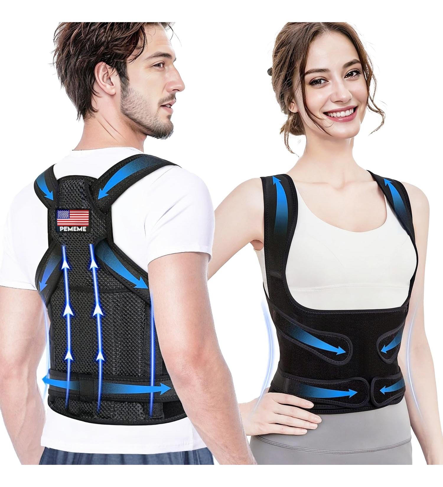 Posture Corrector for Men & Women - Adjustable Back Brace for Pain Relief & Enhanced Lumbar Support - breathable Upper & Lower Back Straightener - Medium Size - Buy Online on GoSupps.com