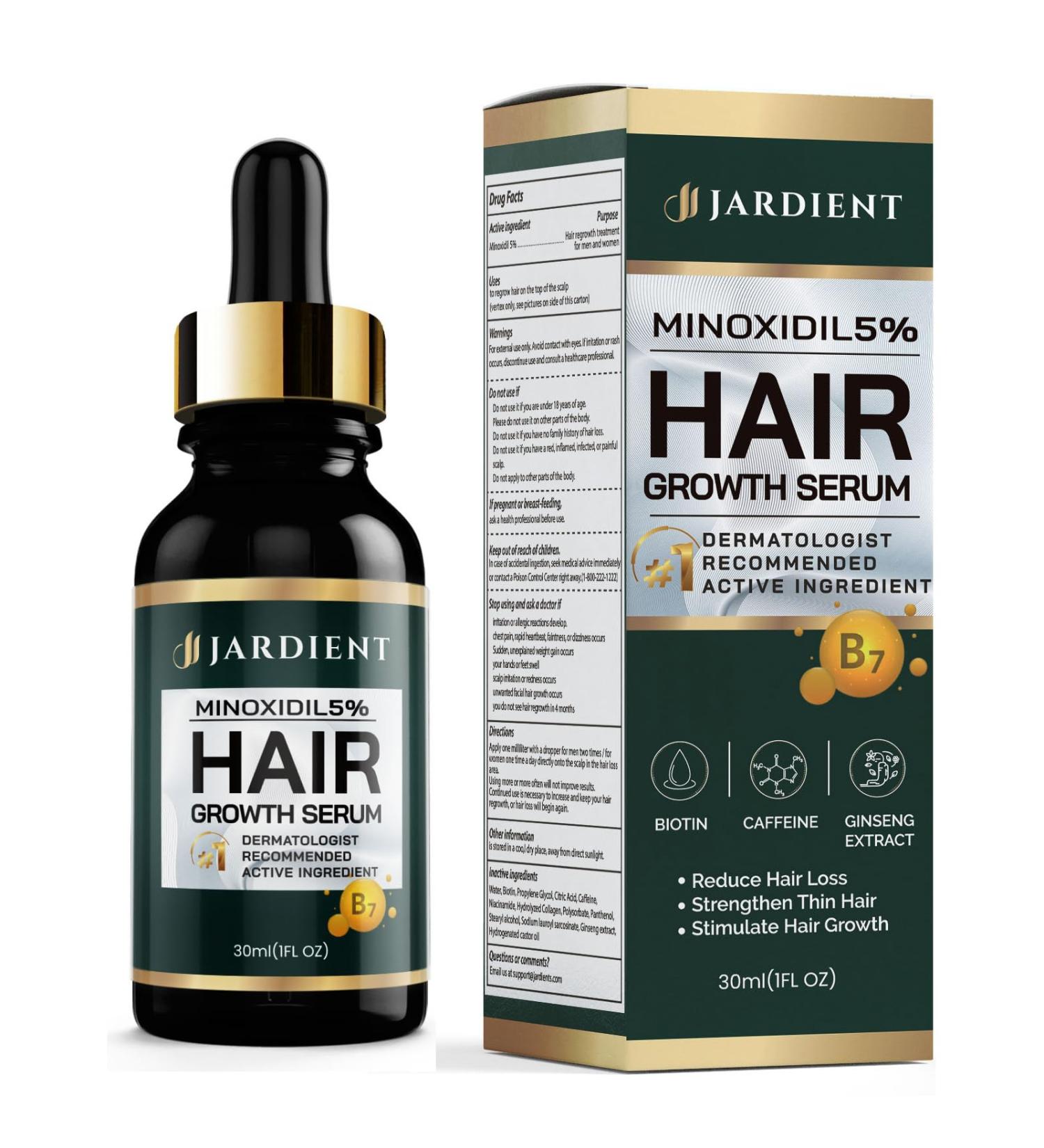 Minoxidil Hair Growth Kit - 5% Treatment for Men & Women | Effective Hair Loss Solution - 1oz - Buy Online on GoSupps.com