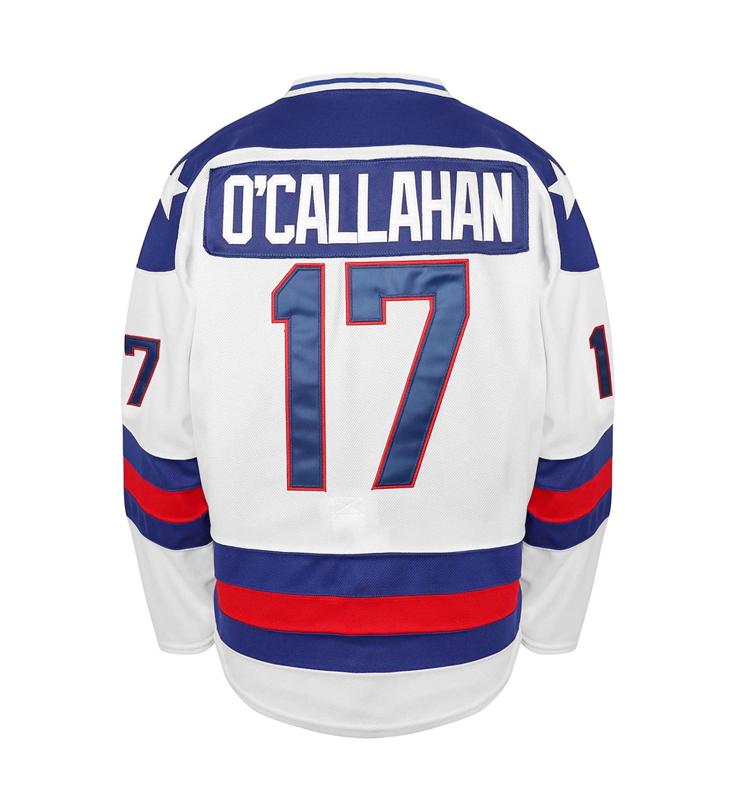 1980 USA Olympic Hockey Jersey - Mike Eruzione #21 Jack O'Callahan #17 Jim Craig #30 - Miracle On Ice - XX-Large - White & Blue - Buy Online on GoSupps.com