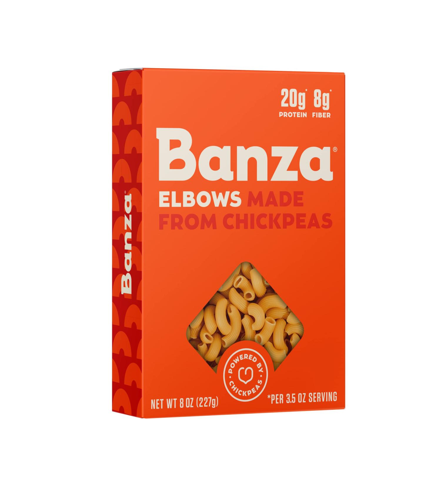 BANZA Chickpea Pasta Elbows 8oz (Pack of 6) - High Protein Gluten-Free Healthy Pasta (PAS103) - Buy Online on GoSupps.com