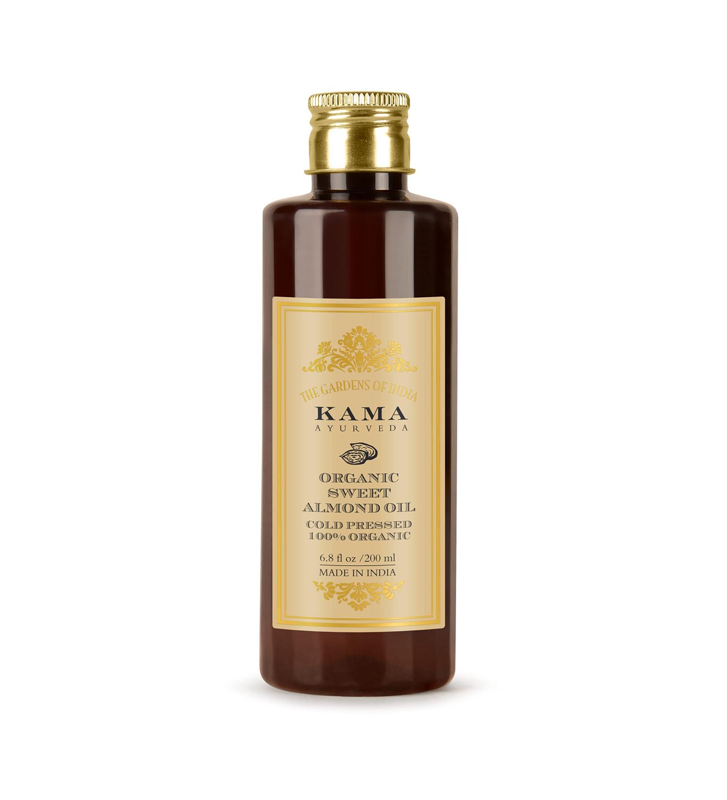 Kama Ayurveda Organic Sweet Almond Oil - Premium 200ml | Nourishing & Moisturizing for Skin & Hair - International Shipping Available - Buy Online on GoSupps.com