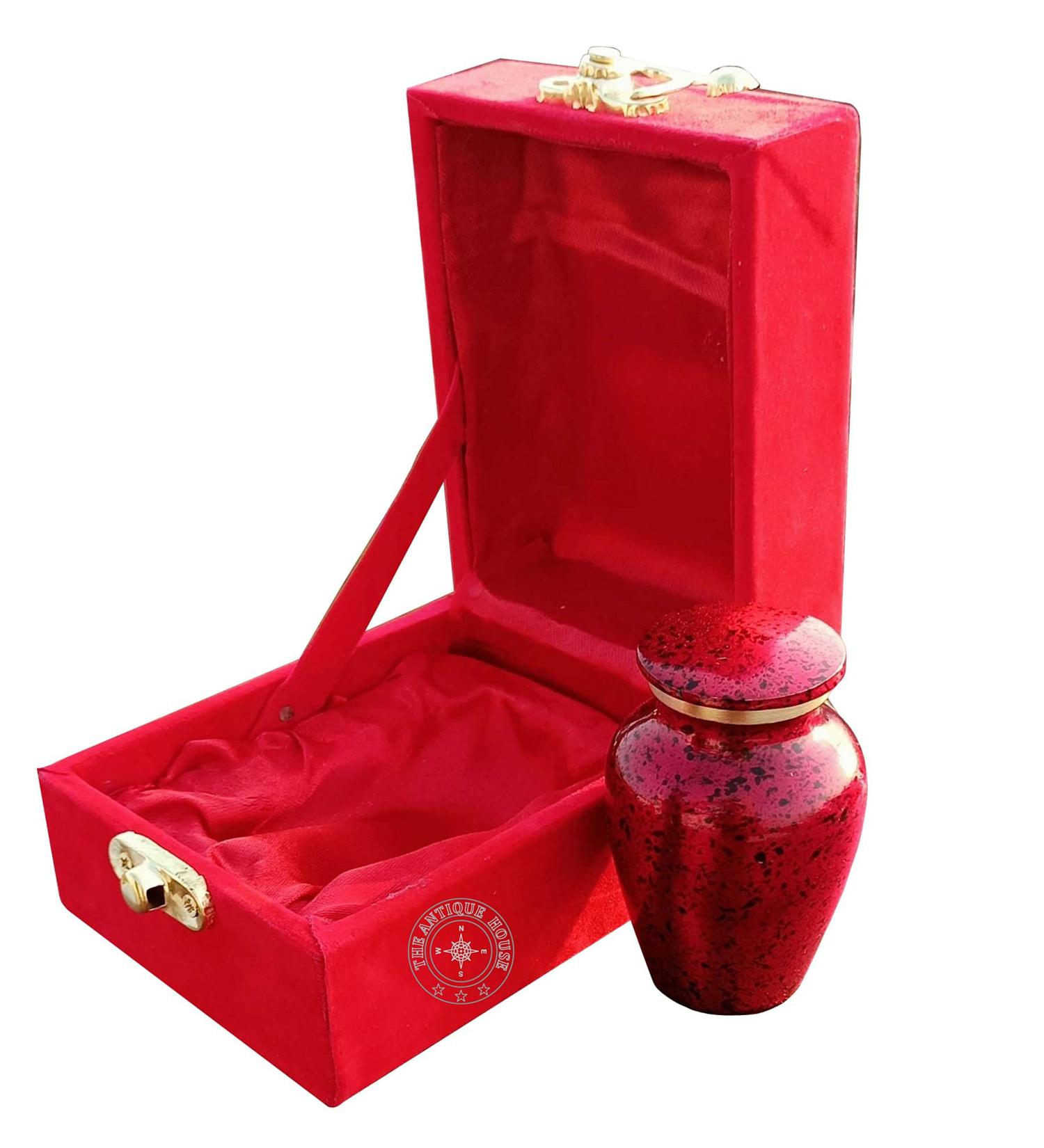 Mini Red Small Cremation Keepsake Urn for Human Ashes - Beautiful Celebration of Life - Timeless Comfort in Red Box - Buy Online on GoSupps.com
