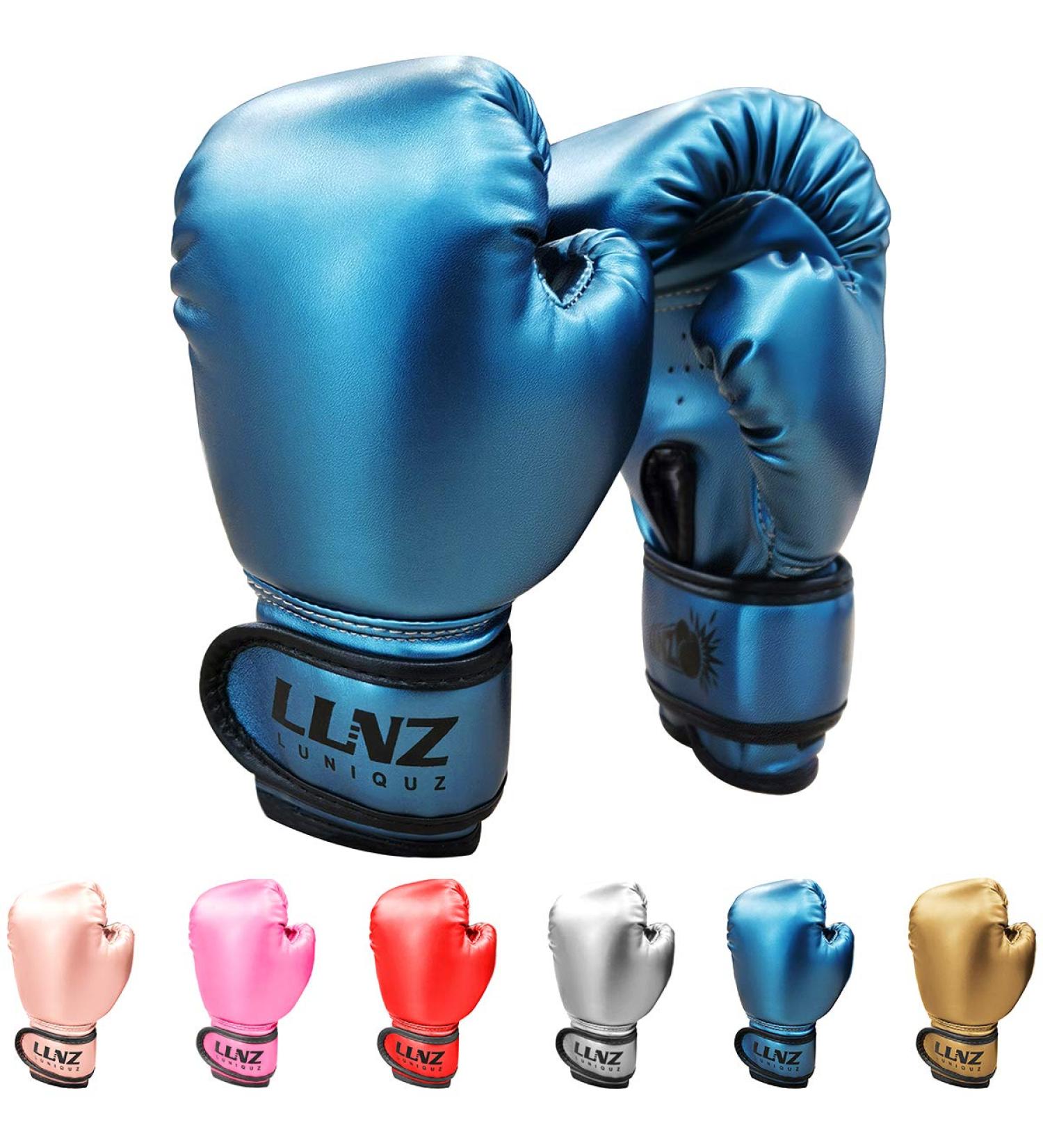 Luniquz Kids Boxing Gloves 4-8 oz | Youth Punching Bag Gloves for Boys & Girls | Blue Sparring Gloves - 6 oz - Buy Online on GoSupps.com