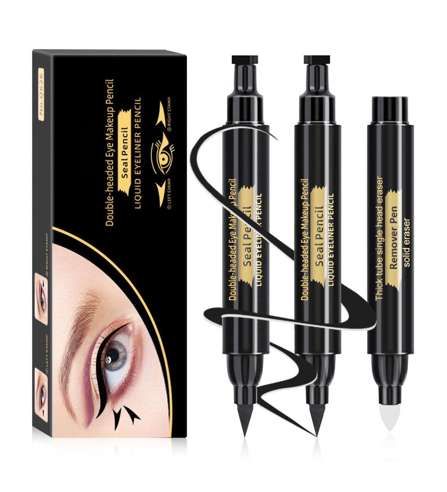 NewBang Winged Eyeliner Stamp Set - Dual Ended Cat Eye Stamp, Waterproof & Long Lasting - 2 Left & Right Stamps + Remover Pen - 0.33 Ounce (Pack of 3) - Buy Online on GoSupps.com