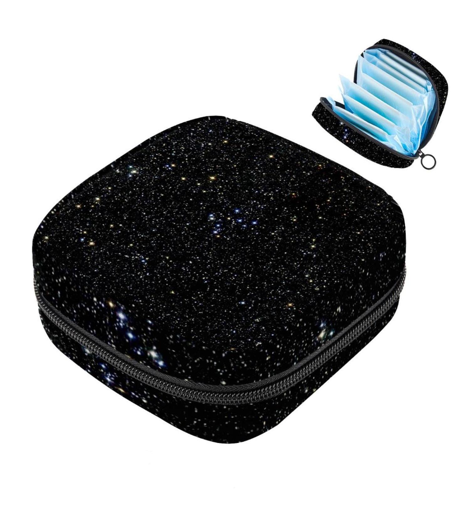 Galaxy Star Planet Sanitary Napkins Storage Bag for Teen Girls & Women - Menstruation Pad & Menstrual Cup Pocket with Zipper - Buy Online on GoSupps.com