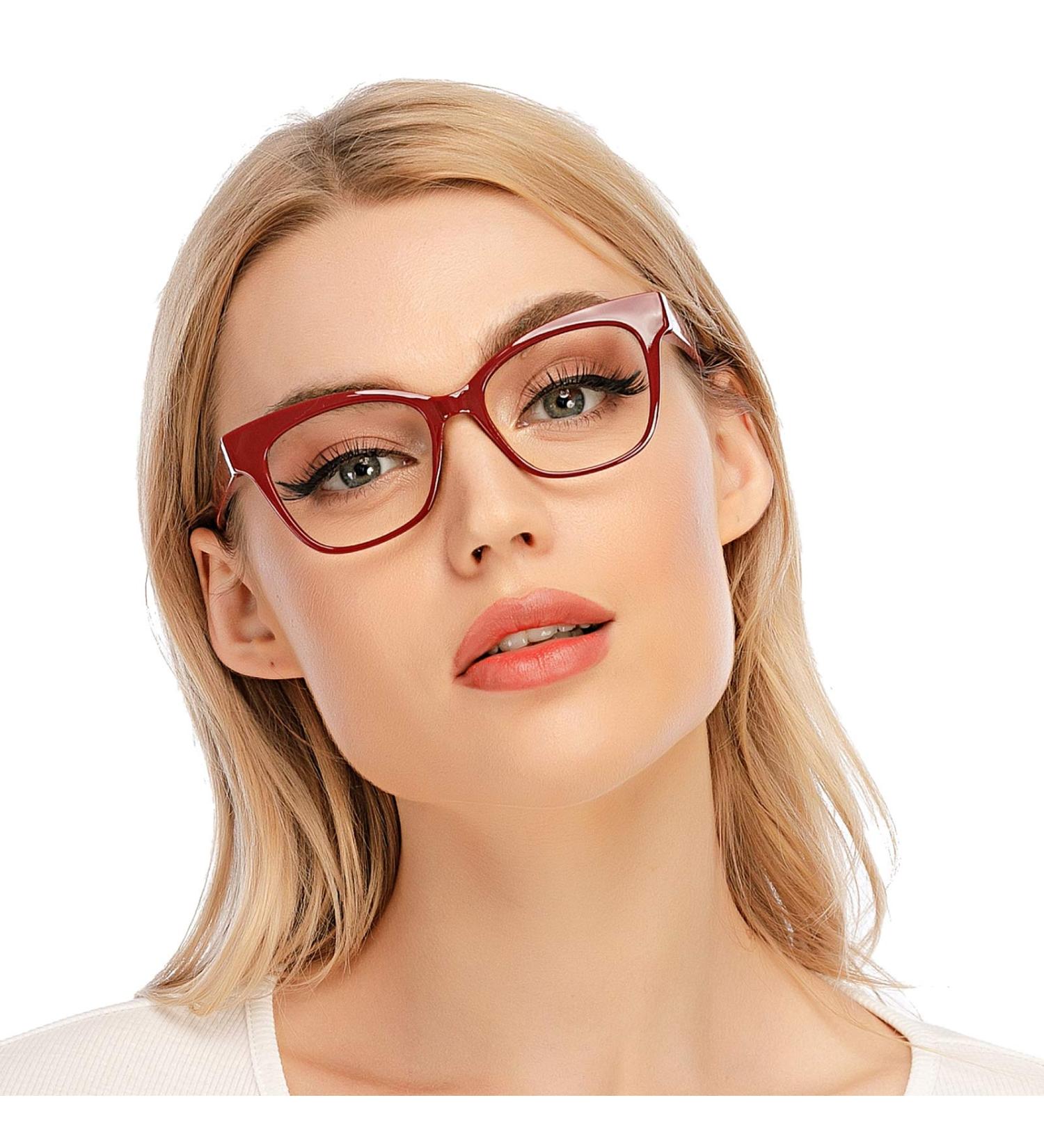 DOOViC Blue Light Filter Reading Glasses | Non-Prescription Square Frame | 4 Colors Available | MSD002 002c1 Red - Shop Internationally! - Buy Online on GoSupps.com