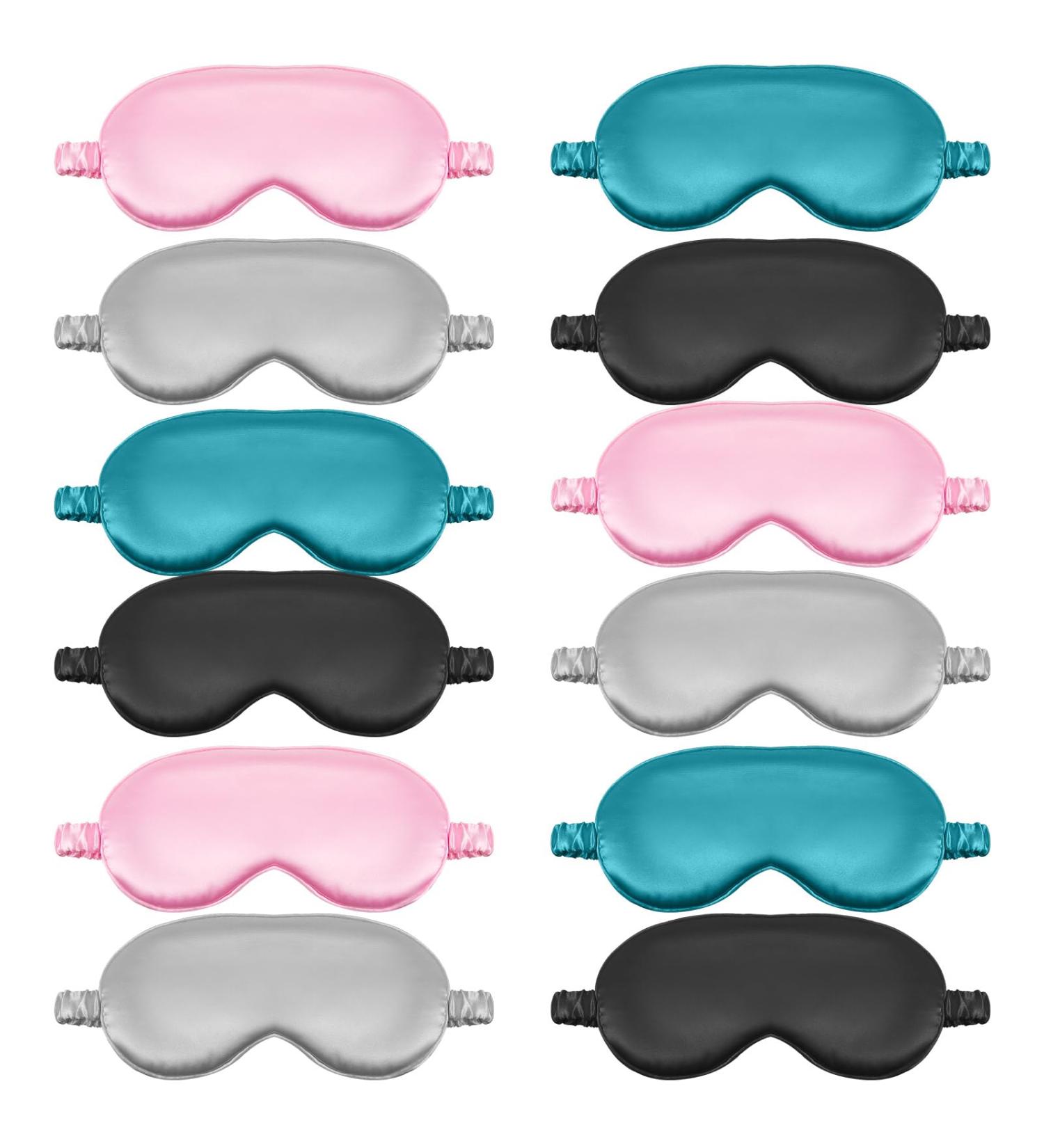 Buy 12 Pcs Silk Eye Masks for Sleep - Soft Satin Sleep Masks for Men & Women | Adjustable Comfortable Blindfolds in 4 Colors | Perfect for Travel & Naps - Buy Online on GoSupps.com