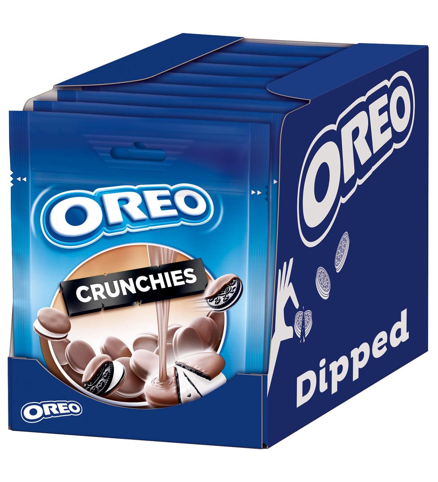  Oreo OREO Crunchies Dipped - Mini crunchy cocoa cookies filled with vanilla cream and coated in smooth milk chocolate - 8 x 110g - Buy Online on GoSupps.com