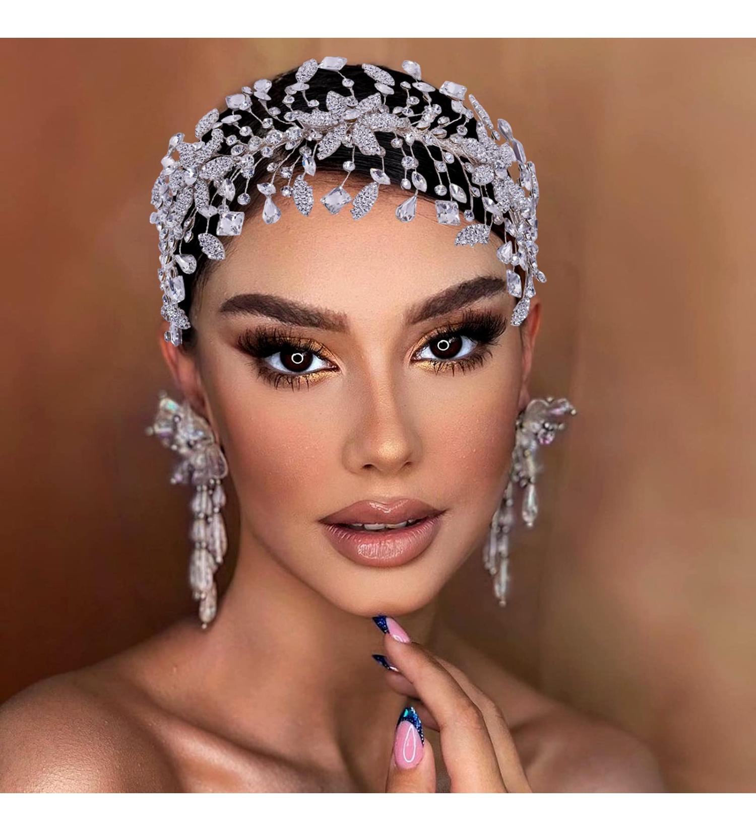 Azaleas Silver Bridal Hairband | Rhinestone Hair Vine Accessories for Brides & Bridesmaids - Buy Online on GoSupps.com