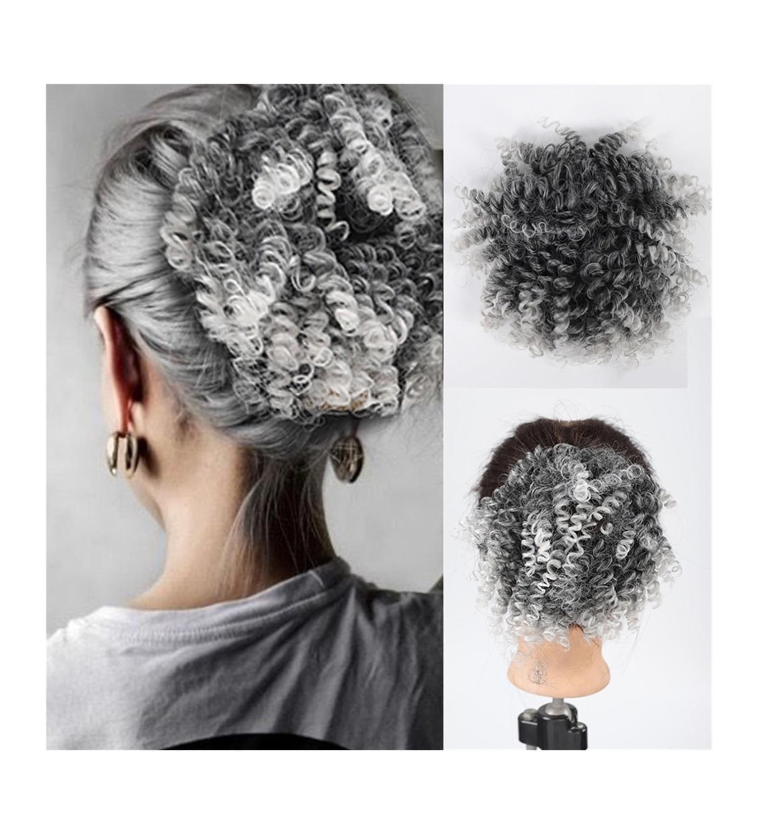 Messy Bun Hair Piece for Women Synthetic Hair Bun Chignon for Black Women Afro Kinky Curly Bun Hair Extension Hairpieces Afro Puff Elastic Rubber Band Ponytail Extension Fake Hair Accessories for W 003 - Buy Online on GoSupps.com