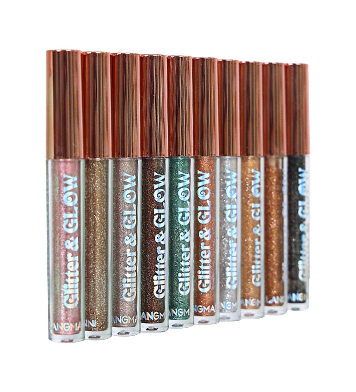 kishi Liquid Eyeshadow Waterproof Shiny Shimmer Eyeliner Long Lasting Metals Foil Diamond Creamy Sparkling Eye Shadow Set for Makeup 10 Colors Expert - Buy Online on GoSupps.com