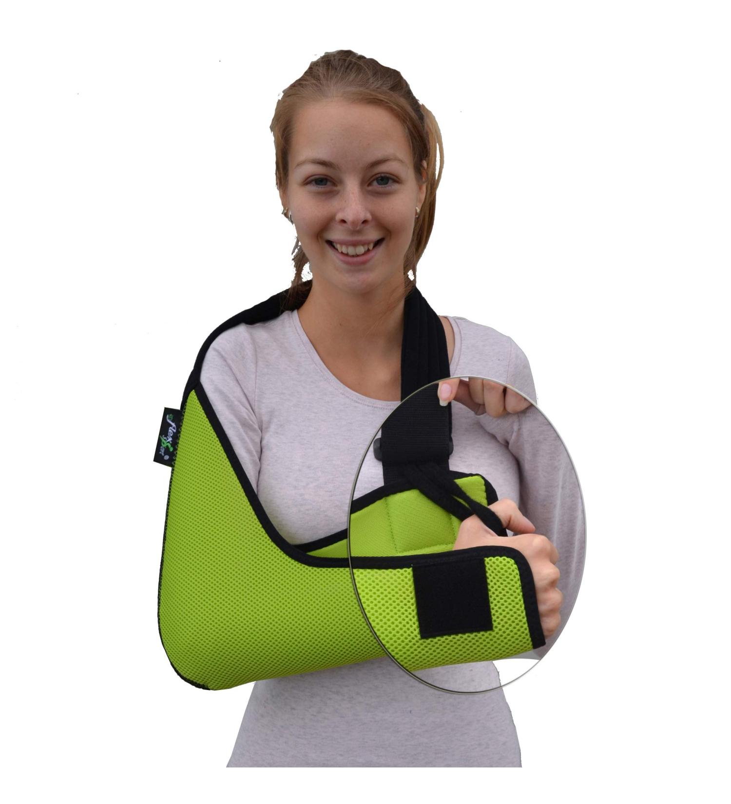 Adult Arm Sling - M Lime/Black Trim | Secure Fit, Cooling Fabric | Fits Right or Left Arm - Buy Online on GoSupps.com