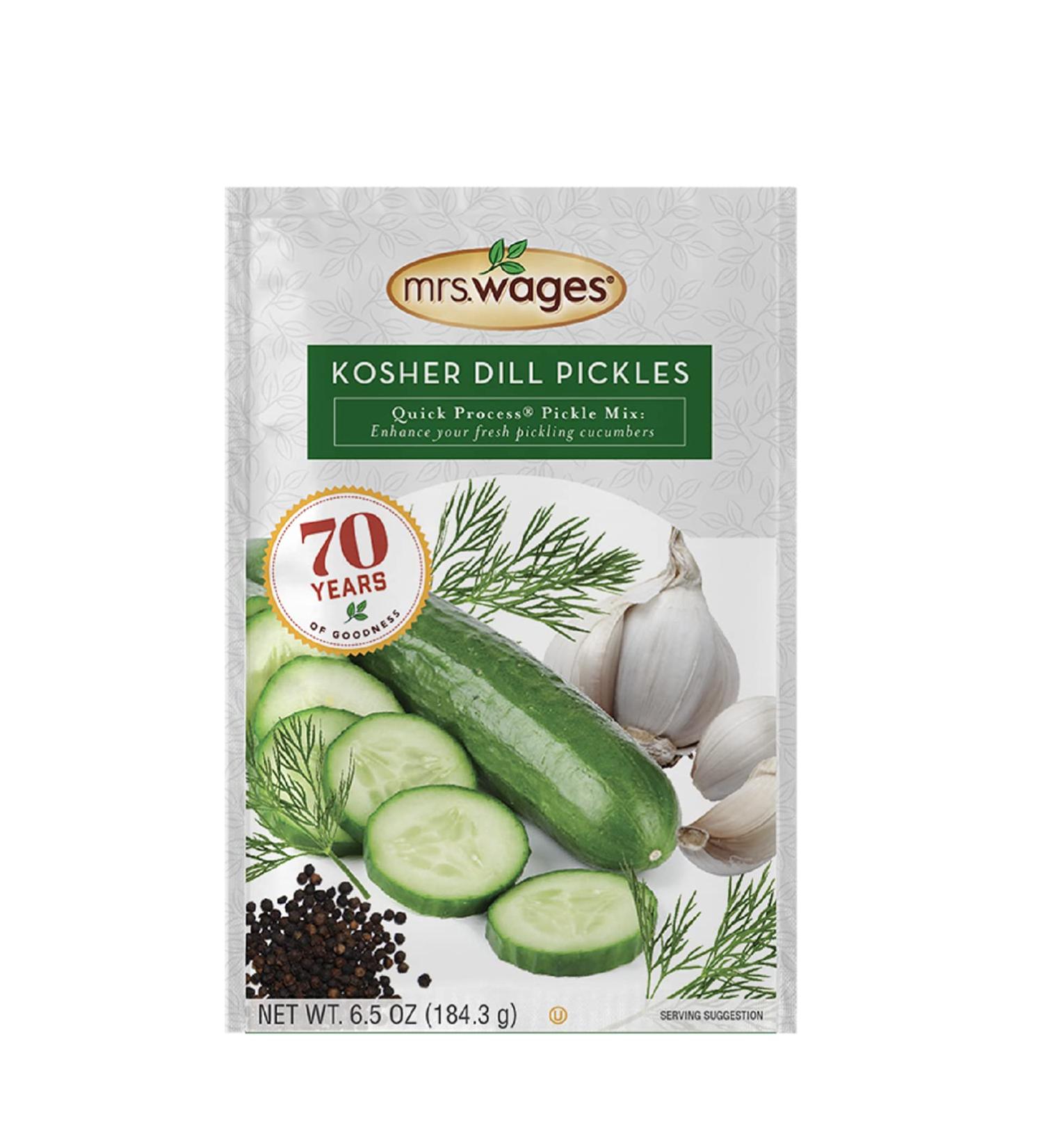 Mrs. Wages Kosher Dill Pickles Quick Process Mix 6.5oz (Pack of 6) - Best Value Pack for Homemade Kosher Dill Pickles - Buy Online on GoSupps.com