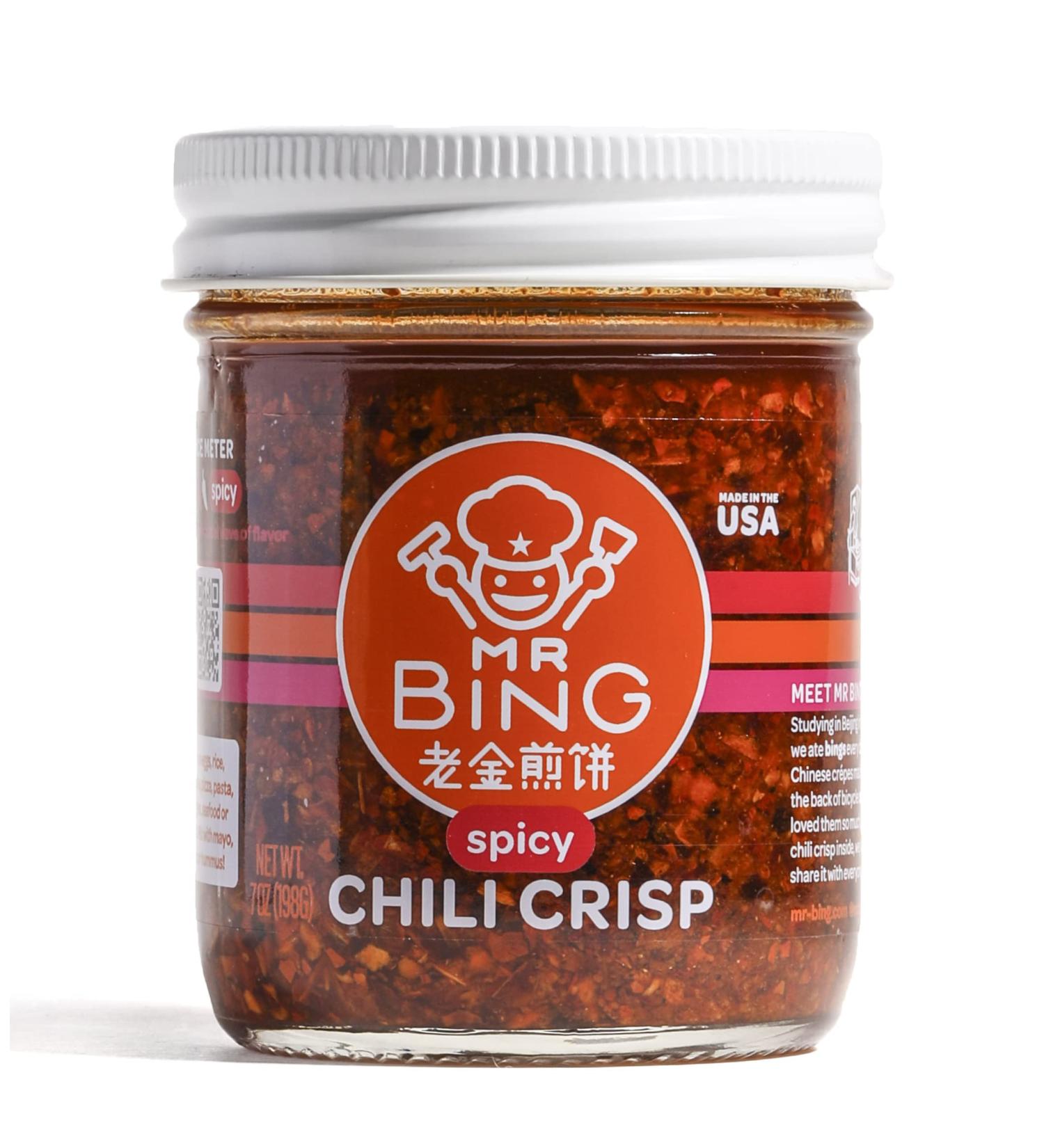 Mr. Bing Chili Crisp | Spicy & Delicious Chili Oil - Made in USA, Gluten-Free, Vegan - 7 oz. Bottle - Buy Online on GoSupps.com