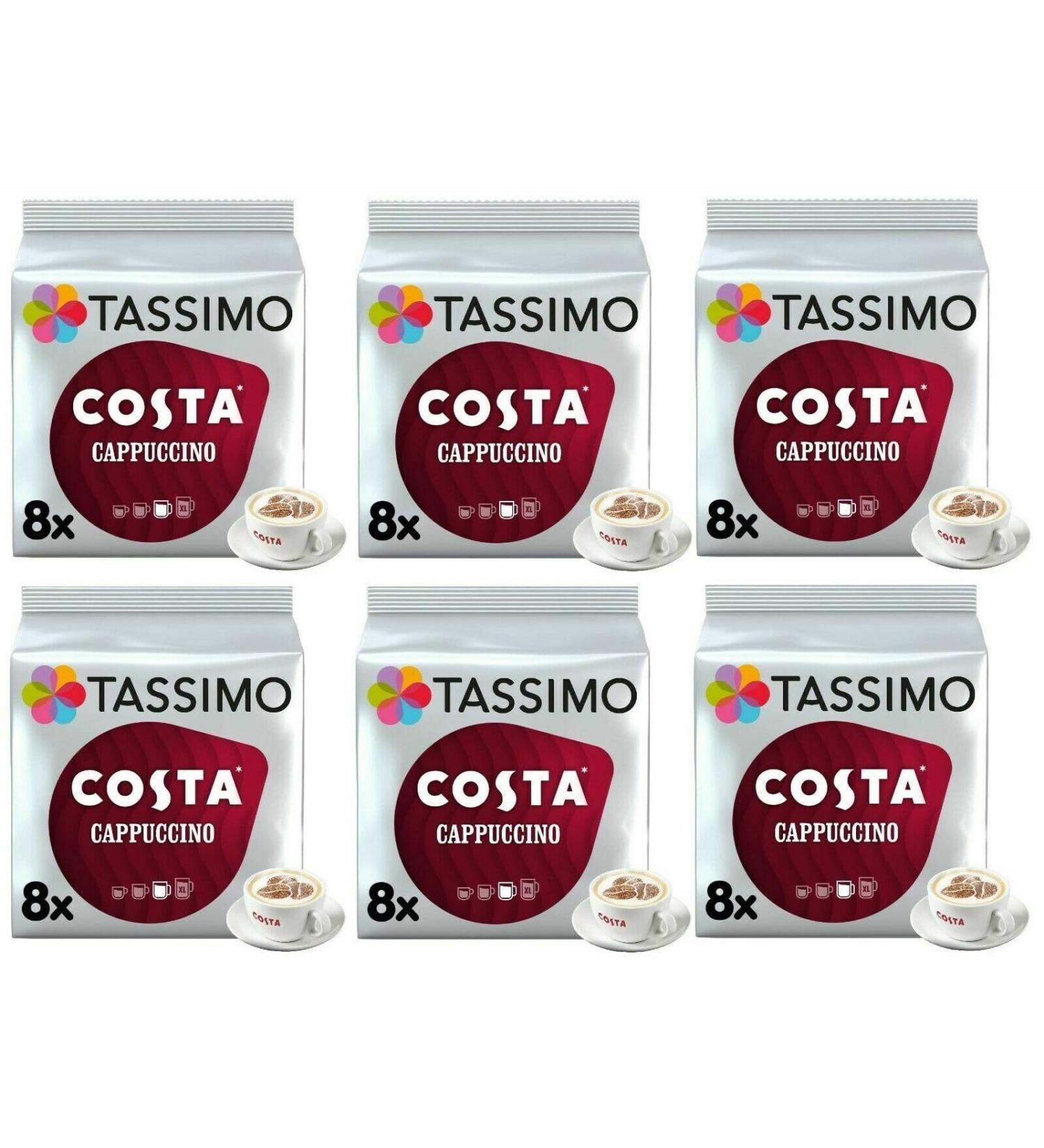 Tassimo Compatible Costa Cappuccino Coffee Pods 16 discs - (Pack of 6 Total 96 discs 48 Drinks) - Buy Online on GoSupps.com