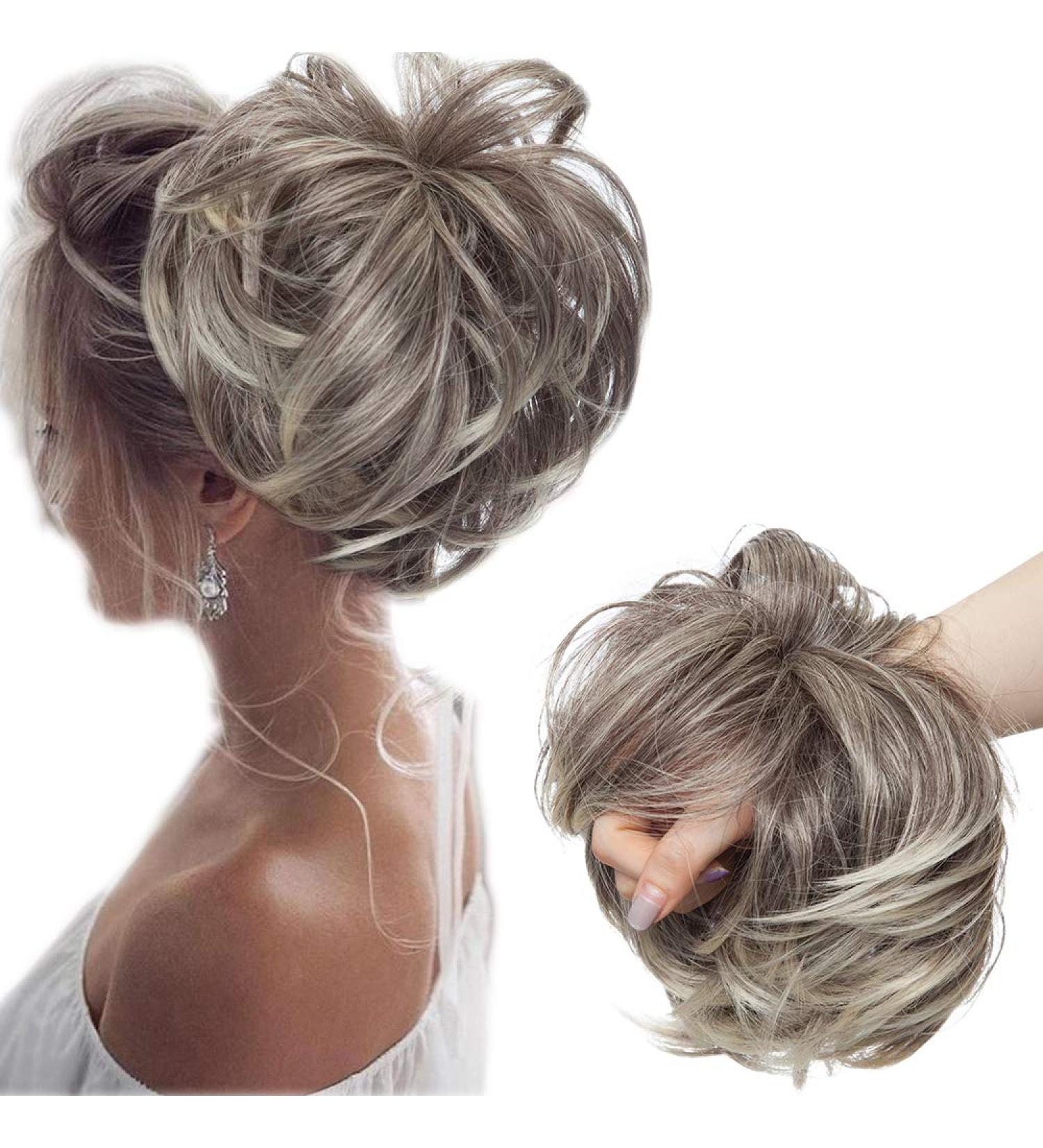 Shop Sego Large Hair Part Extensions | Messy Bun & Updo Voluminous Hair Ties (80g) - Dark Brown & Blonde - Buy Online on GoSupps.com
