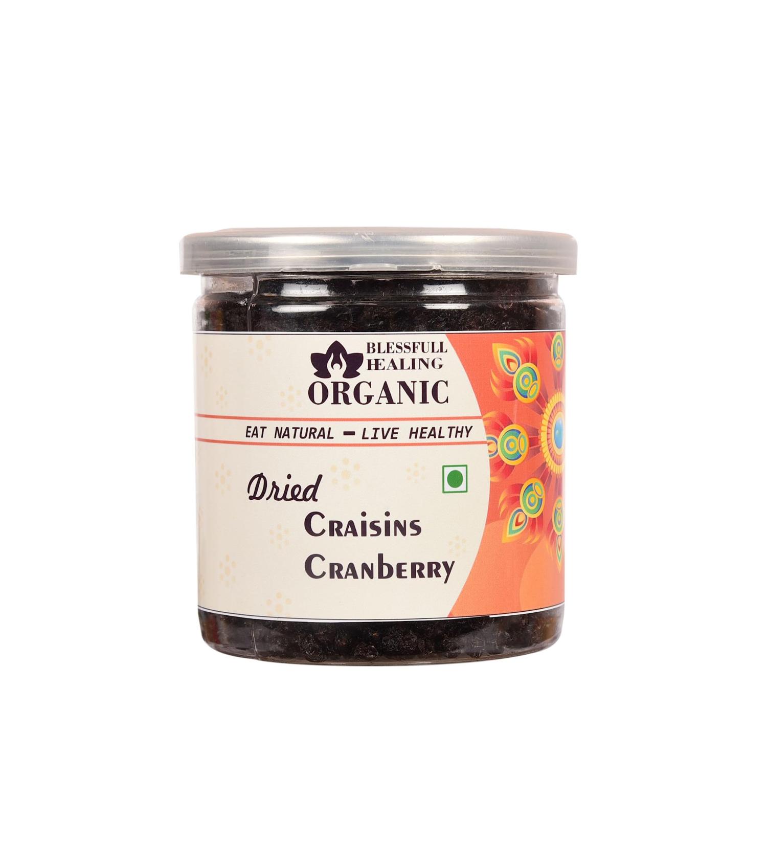 Blessfull Healing Organic Dried Craisins Cranberry 300 Gram Airtight Container (Packing May Vary) - Buy Online on GoSupps.com