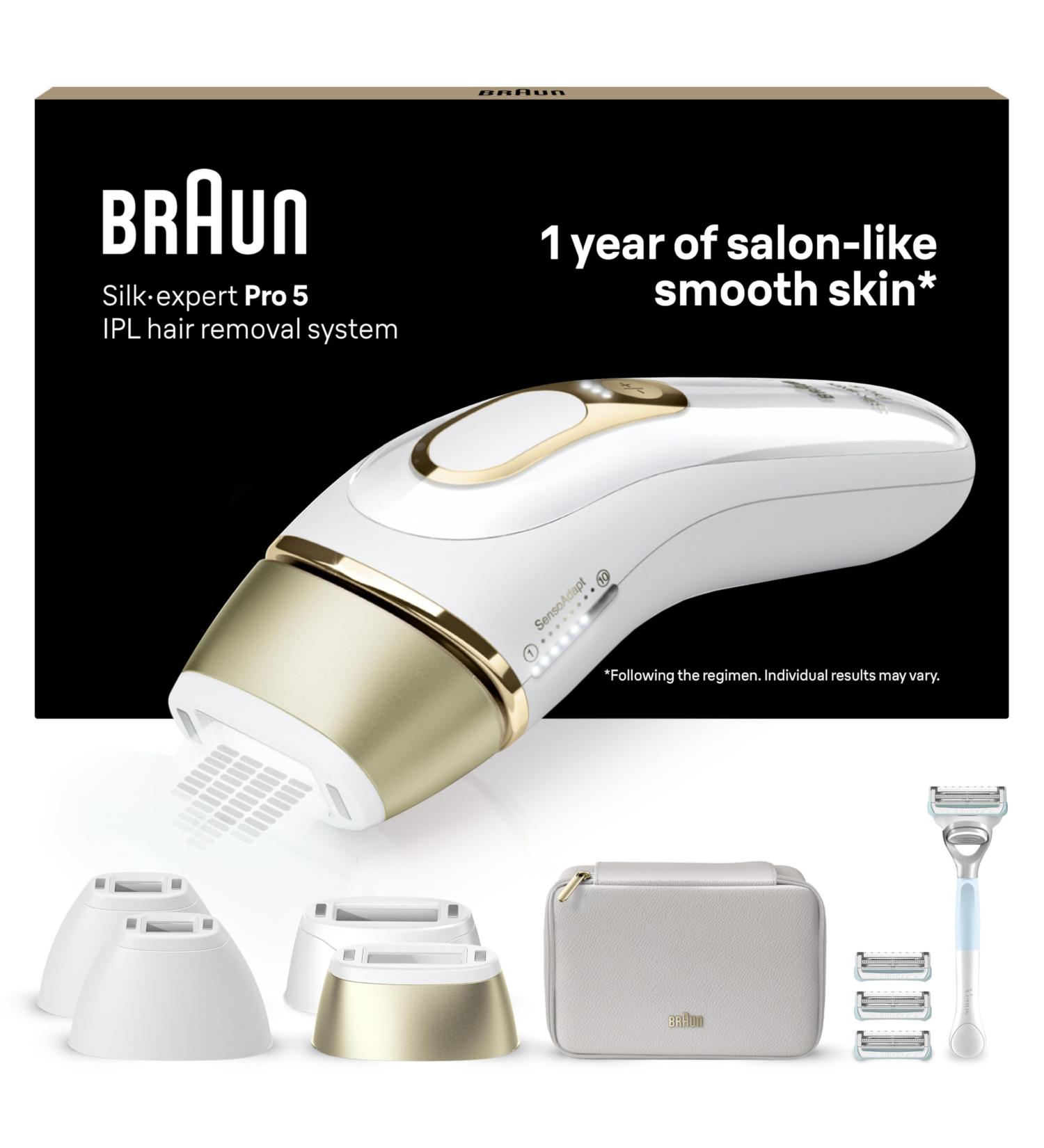 Braun Silk expert Pro 5 IPL Hair Removal Device Semi-Permanent Hair Removal Laser Alternative for 1 Year of Smooth Skin  - Buy Online on GoSupps.com