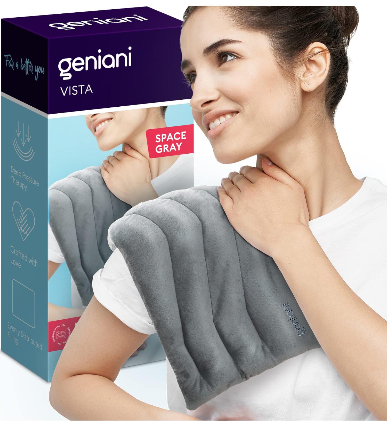GENIANI Microwavable Heating Pad for Cramps - Hot and Cold Therapy for Neck, Shoulders, Knee, Muscles, Joints, and Back Pain - Cordless, 8x17 in, Space Gray - Buy Online on GoSupps.com