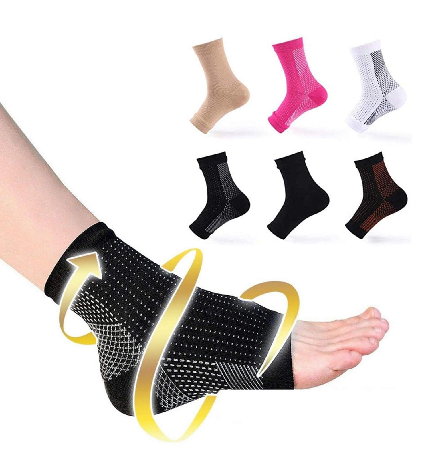 6 Pairs Dr Sock Soothers: Anti-Fatigue Compression Foot Sleeve Support Socks (S/M) - 6 Color Options - Buy Online on GoSupps.com