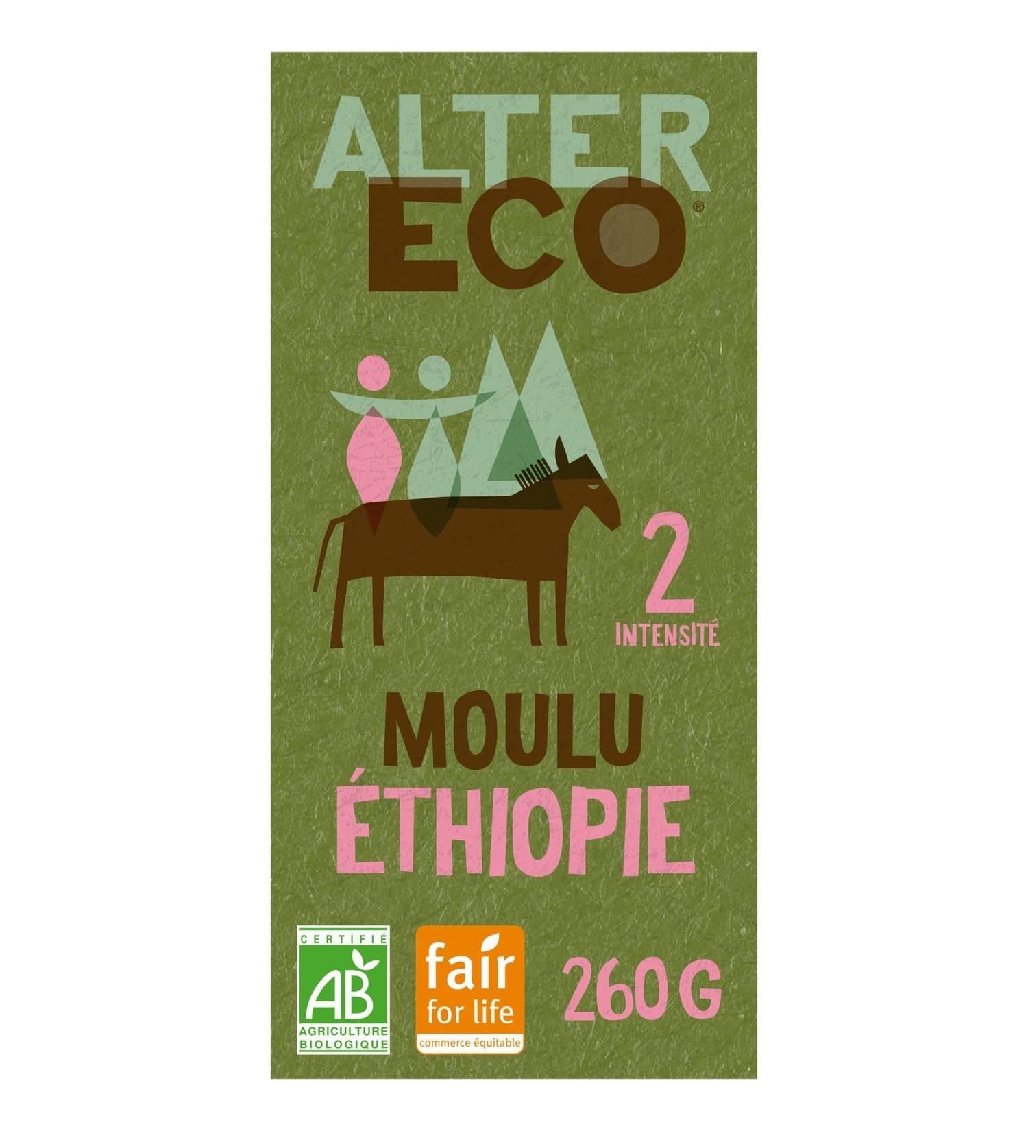 ALTER ECC. Caf MouL'ou Bio thiopie Pur AraBI.a aux Ar mes Intenses et Authentiques (260g) - Lot de 3 - vendu par Lot