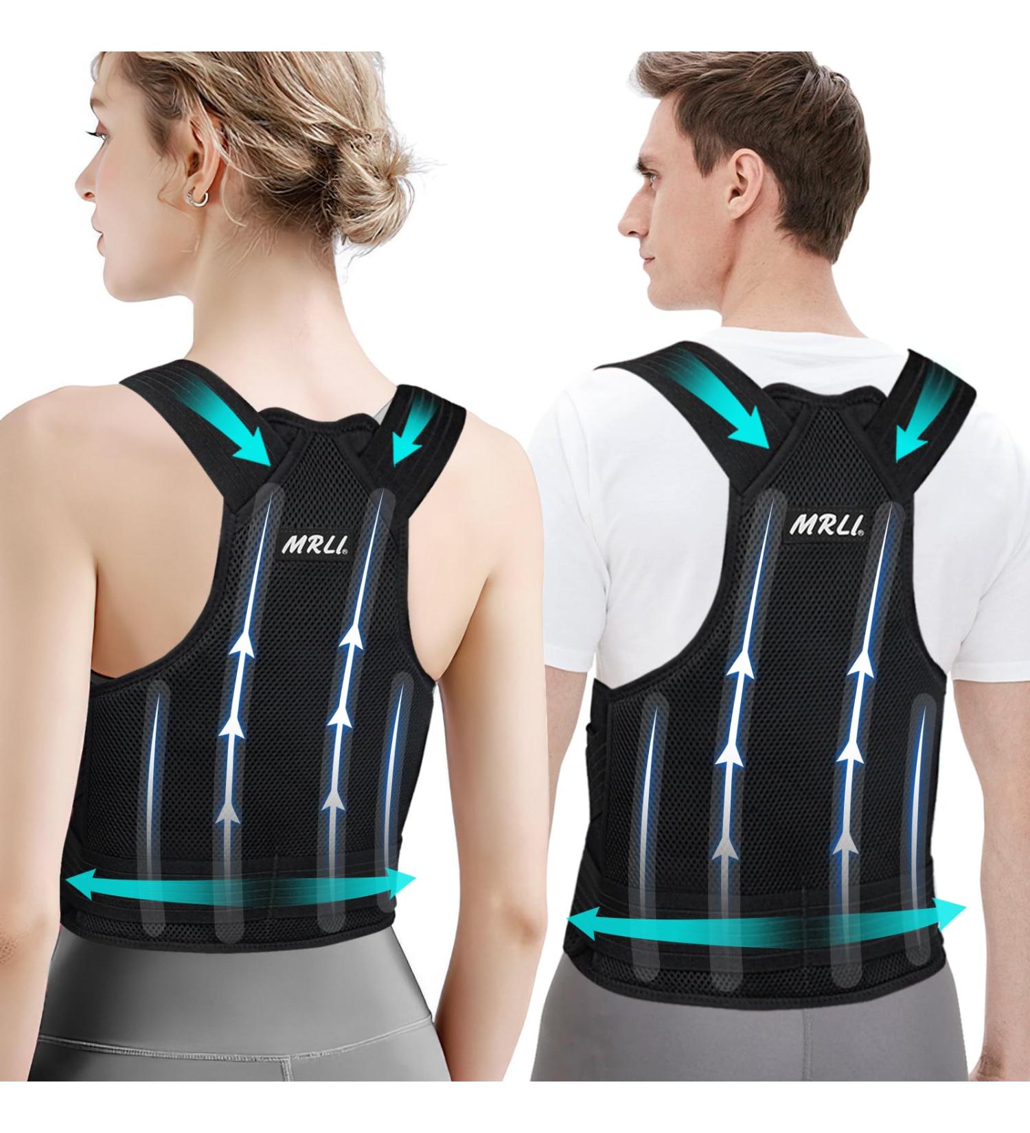 Adjustable Back Support Brace Posture Corrector for Men and Women - Upper Back Straightener for Neck, Shoulders, and Lumbar - Size M - Buy Online on GoSupps.com