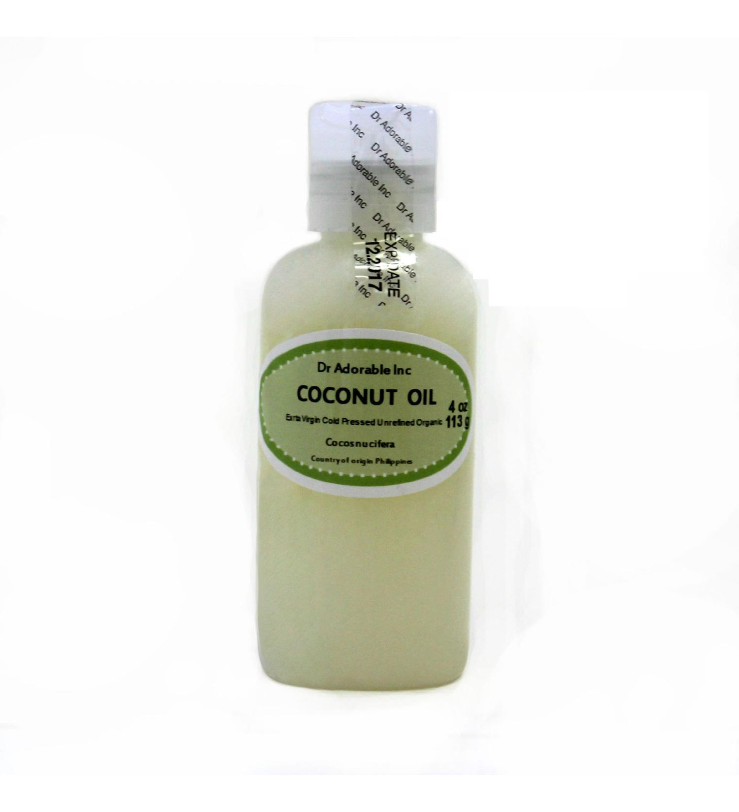 Dr Adorable - 4 oz - Coconut Extra Virgin Oil - 100% Pure Natural Organic Cold Pressed - Buy Online on GoSupps.com