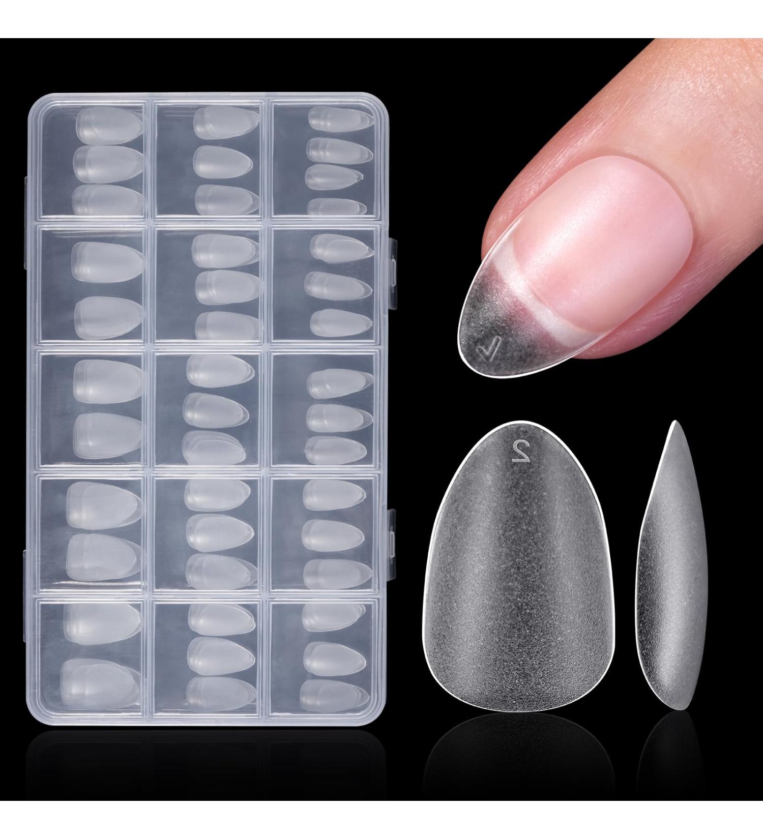 Buy TOMICCA Short Almond Gel x Tips - 240pcs Full Cover Acrylic Nail Extensions | Perfect for Beginners & Professionals - 12 Sizes Soft Matte Finish - Buy Online on GoSupps.com