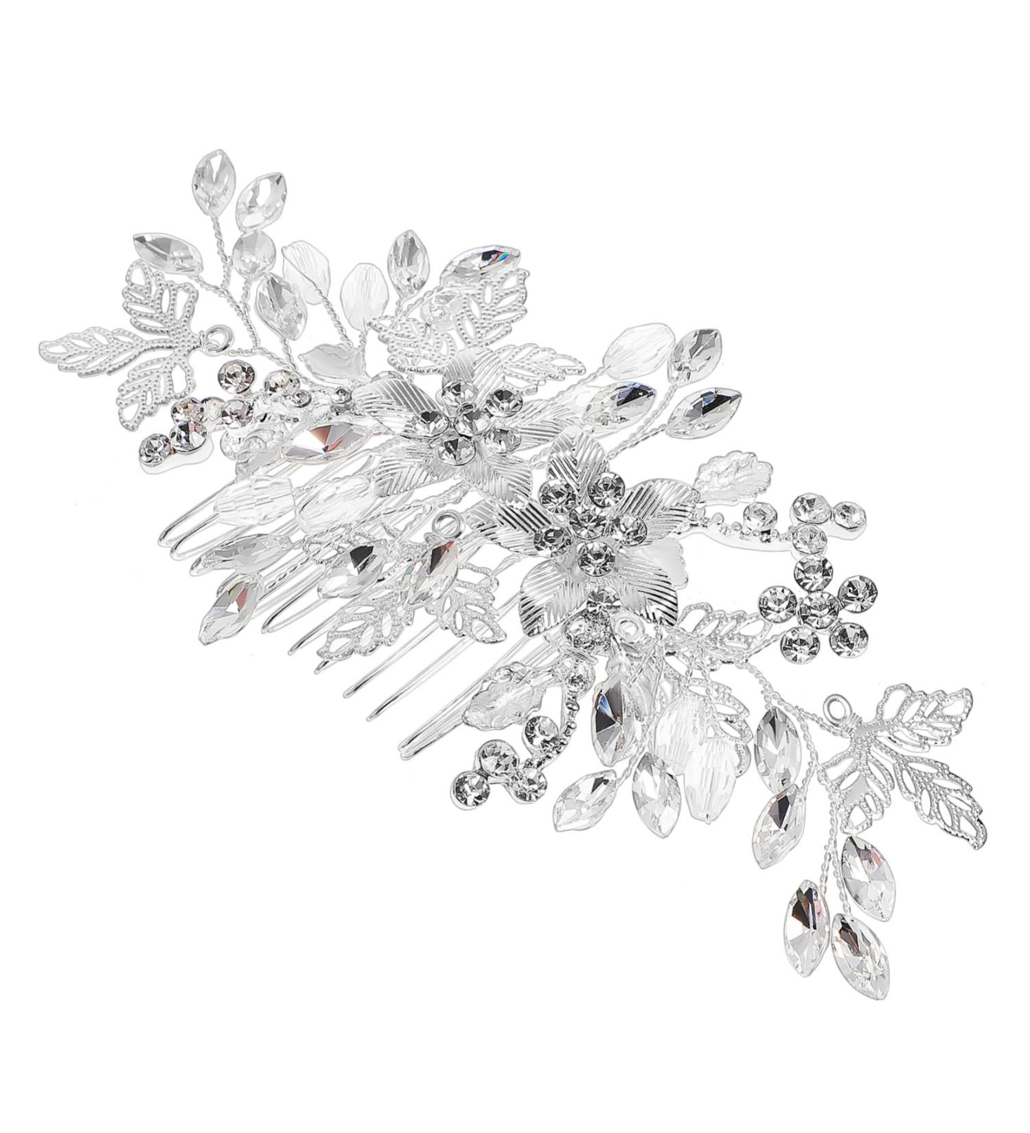 minkissy Rhinestone Tuck Comb Hair Comb for Women Gem Side Combs Bridal Hair Comb Leaf Bridal Headpieces French Side Comb Wedding Accessories for Brides Flower Side Comb Rhinestones - Buy Online on GoSupps.com