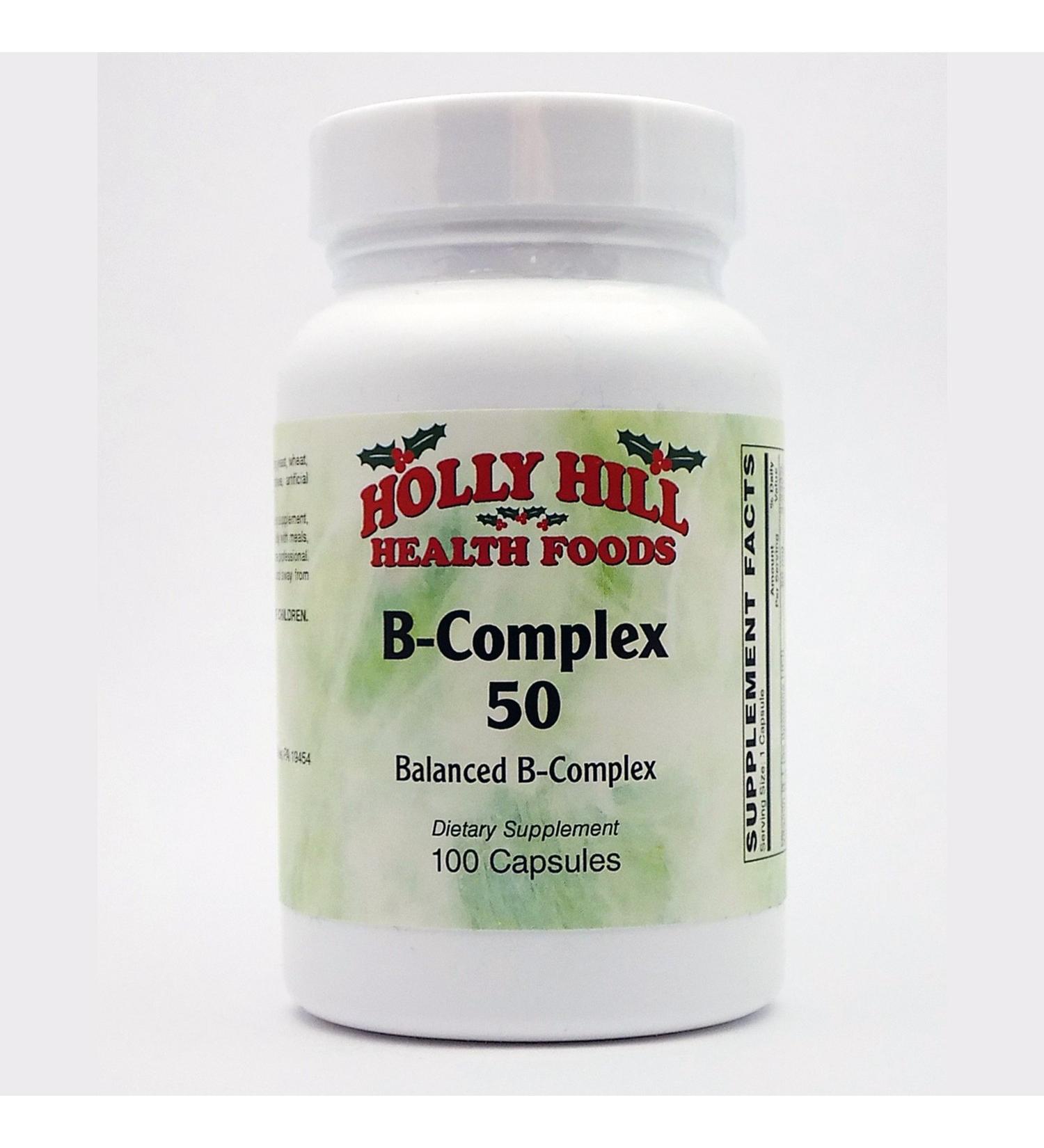 Holly Hill Health Foods B Complex 50 100 Capsules 1 Count (Pack of 100)