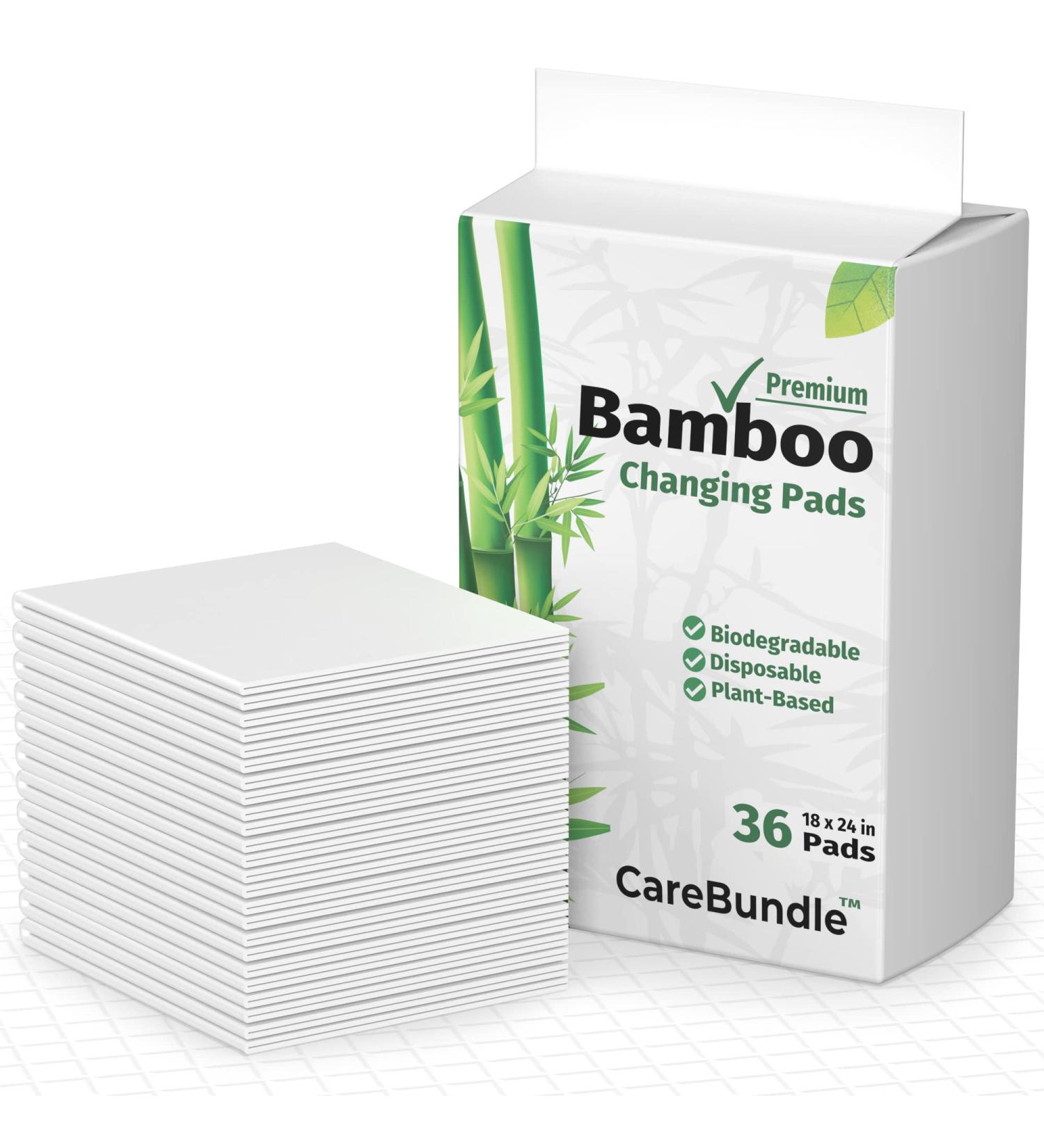 CareBundle Bamboo Disposable Changing Pads for Baby - 100% Plastic Free | Pack of 36 Pads - Buy Online on GoSupps.com