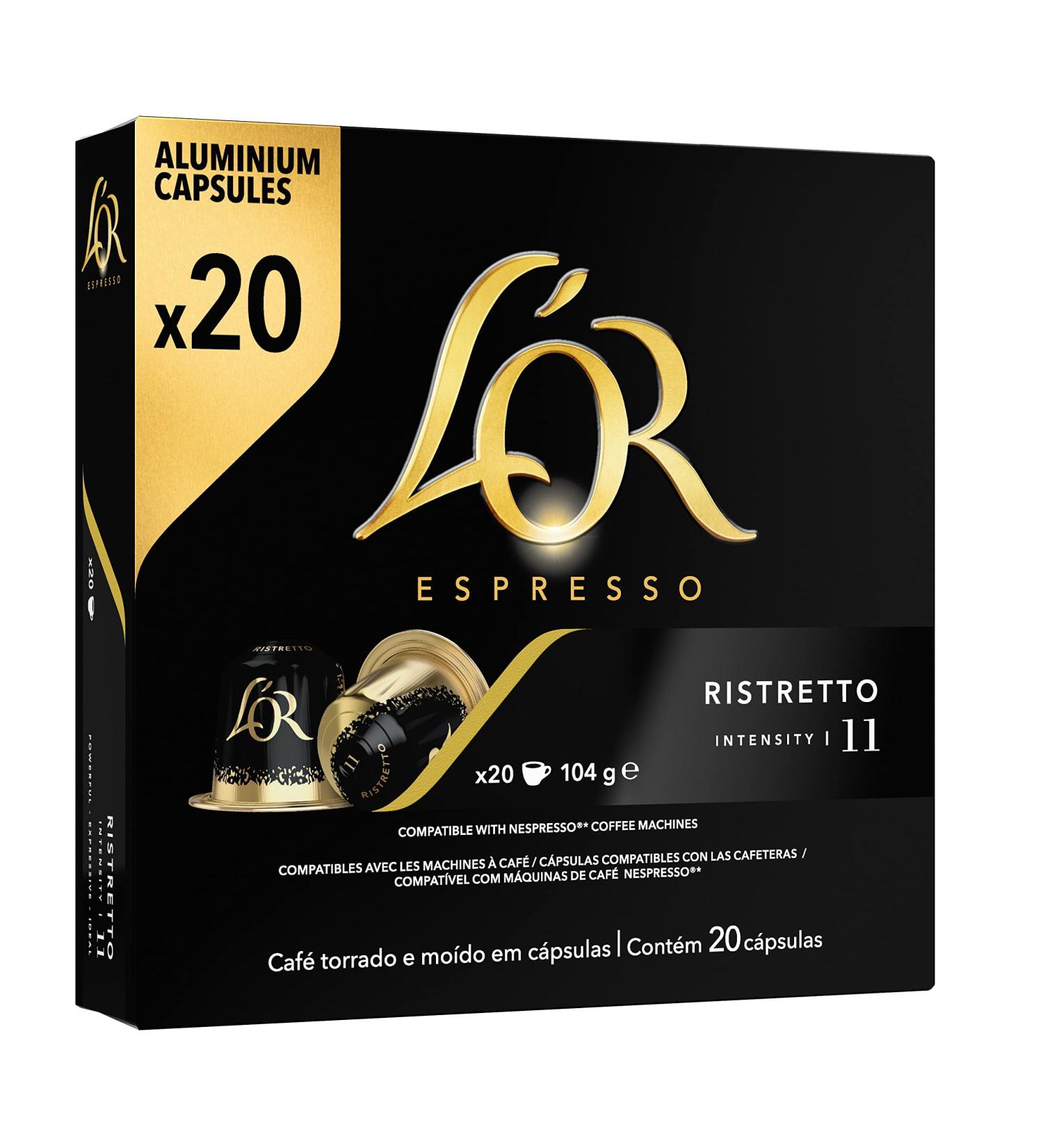 L'Or Espresso Coffee Ristretto Intensity 11 Aluminum Capsules Compatible with Nespresso Machines - Buy Online on GoSupps.com