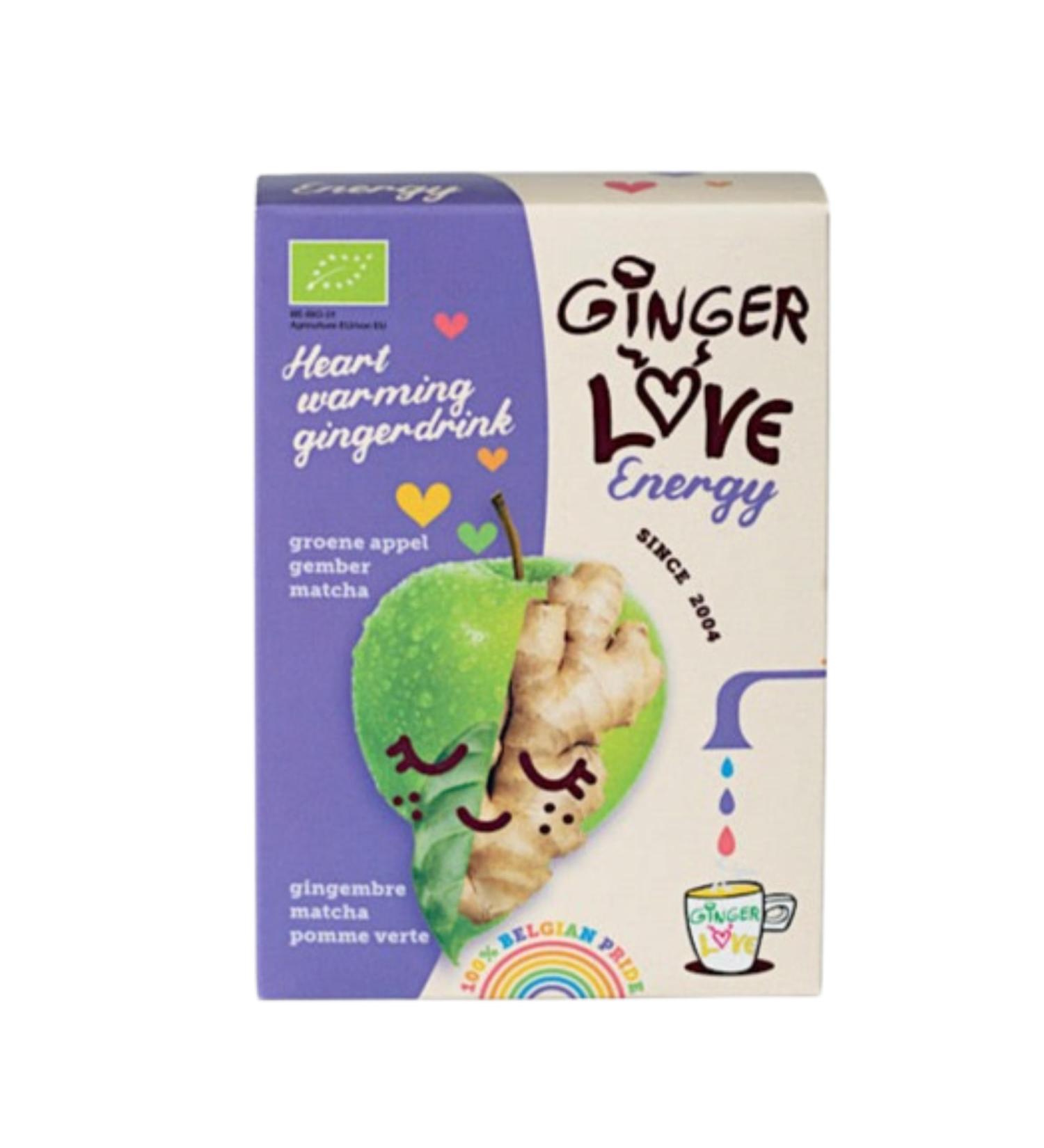 SkinnyLove GingerLove Energy Ginger tea with apple and green coffee extract Organic and Belgian