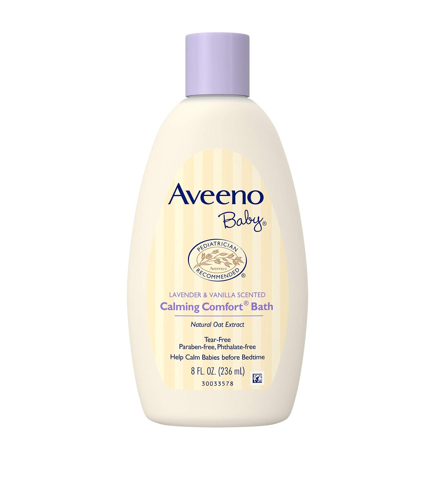 Aveeno Baby Calming Comfort Bath Lavender and Vanilla 8 fl oz - Gentle Formula for Soothing Baby's Skin - Buy Online on GoSupps.com