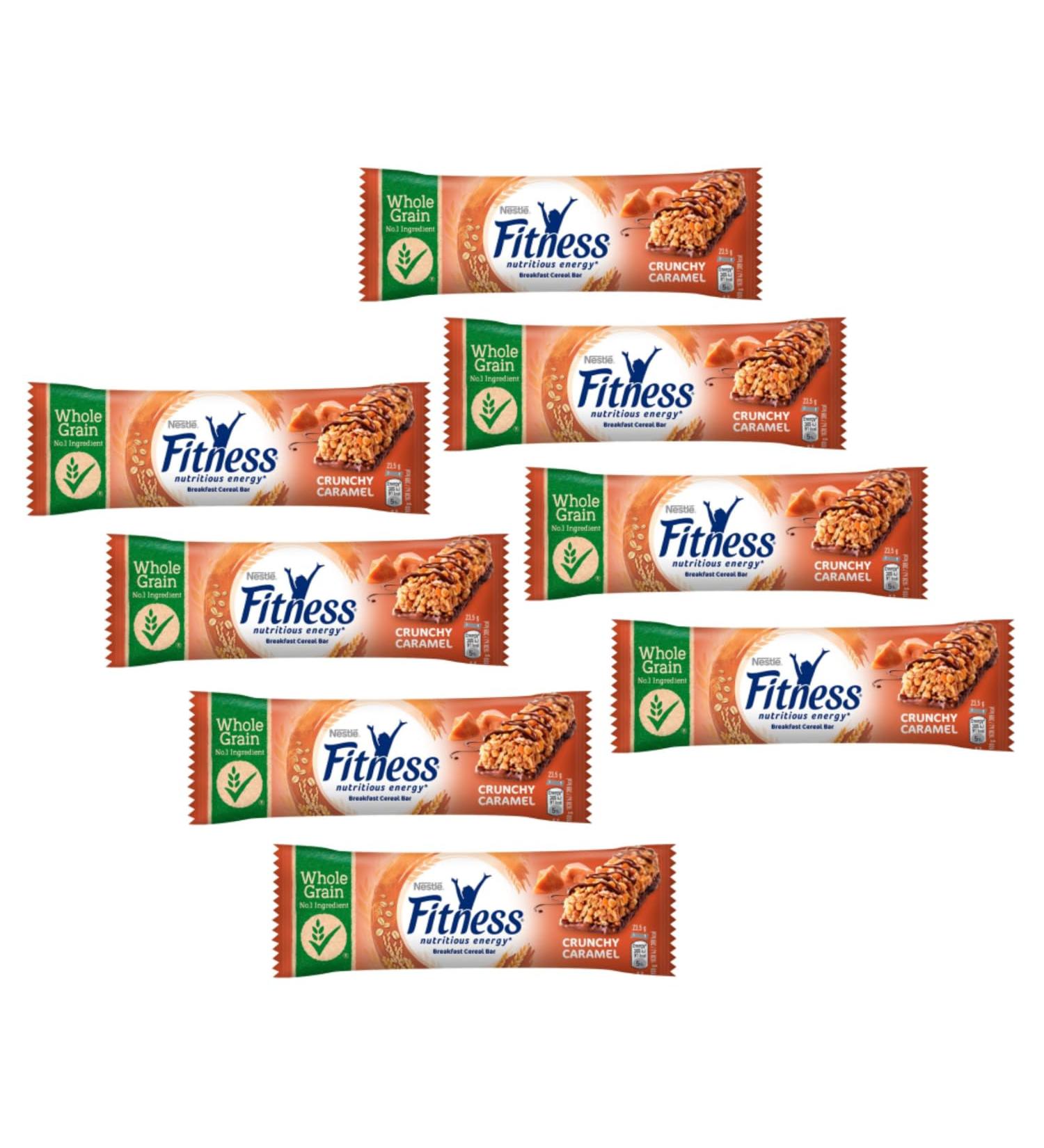 Nestl Nestl | Fitness Caramel Cereal | Wholemeal Wheat and Oat Breakfast Cereal Bar and Salted Caramel - 8 Piece (188 Gr)