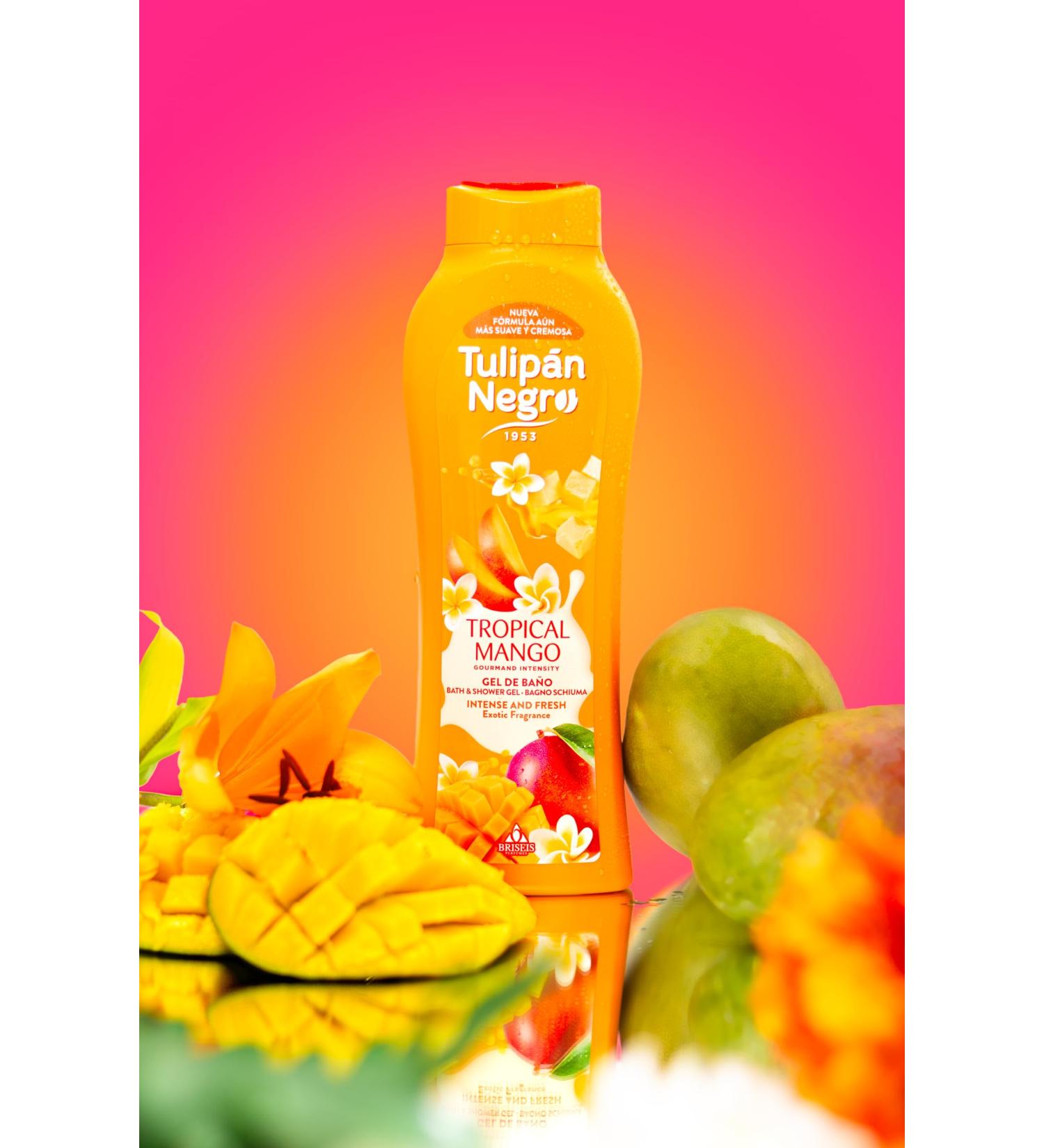  TULIPAN NEGRO Black Tulip - Tropical Mango Shower Gel 650ml | Deep Hydration with Natural Mango Extract | Exotic & Lasting Aroma | Soft Hydrated & Revitalized Skin - Buy Online on GoSupps.com