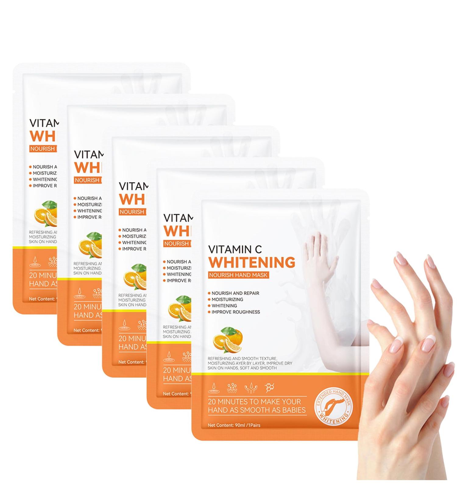 5PCS Masques Hydratants et Exfoliants pour les Mains Masque pour Mains la Vitamine C Hydrate Profond ment la peau Endommag e Pour Les Mains S ches Vieillissantes et Gerc es - Buy Online on GoSupps.com