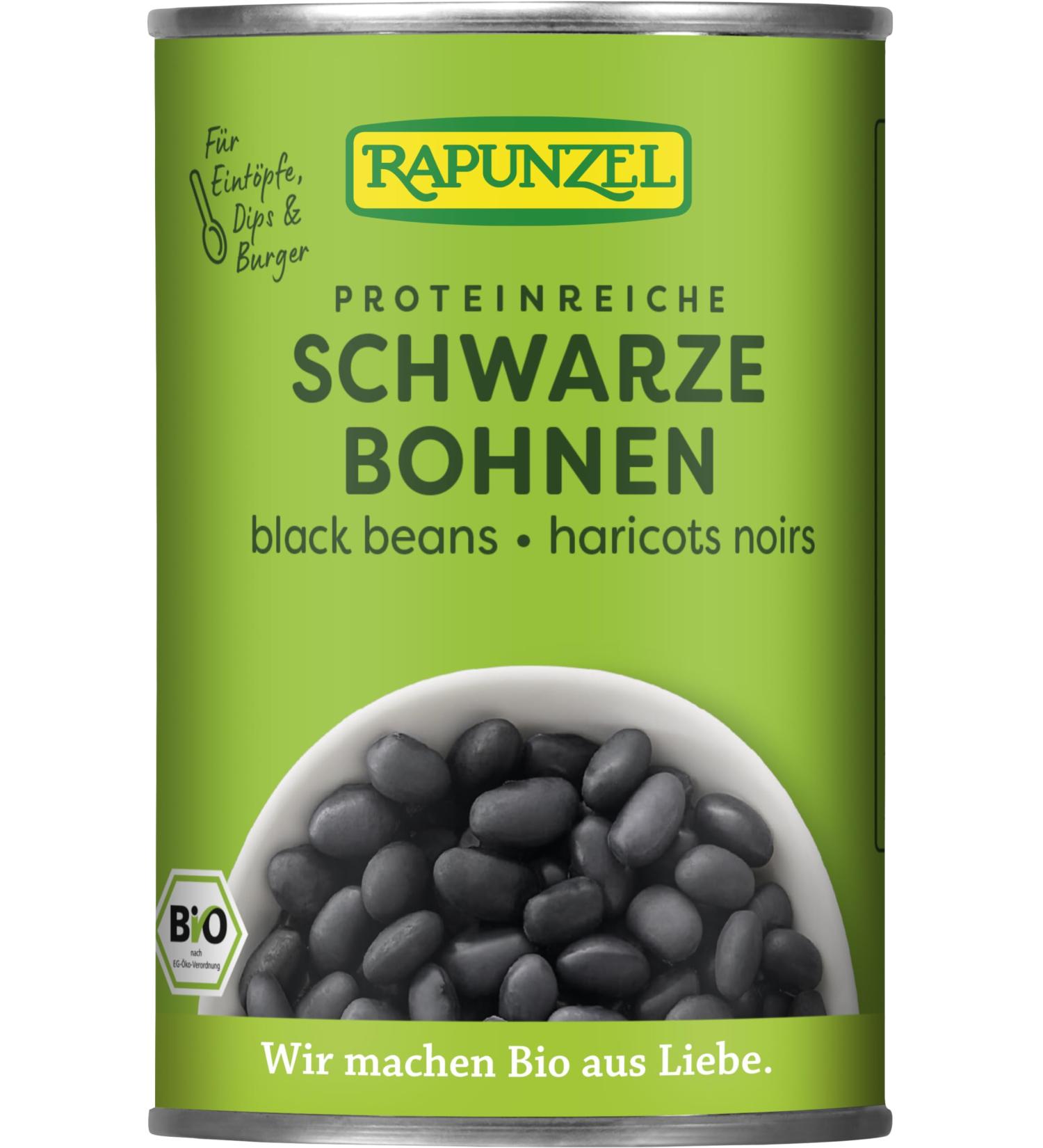 Rapunzel Organic Black Beans in a Can (6 x 400 gr) 400 g (pack of 6)