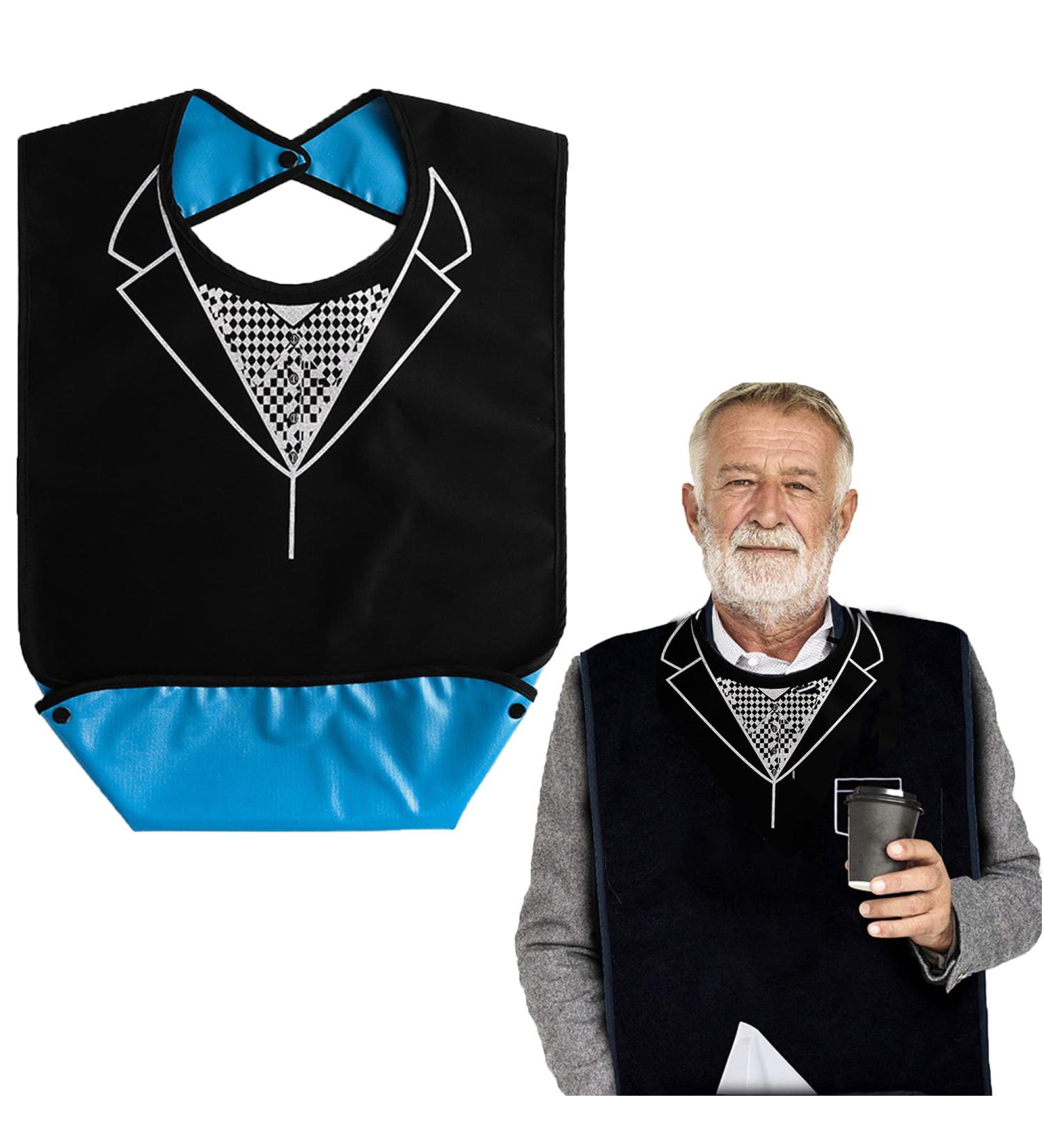 Buy Longhao Adjustable Silicone Bibs for Adults - Clothing Protection with Crumb Catcher - Stylish Small Black Design - Buy Online on GoSupps.com