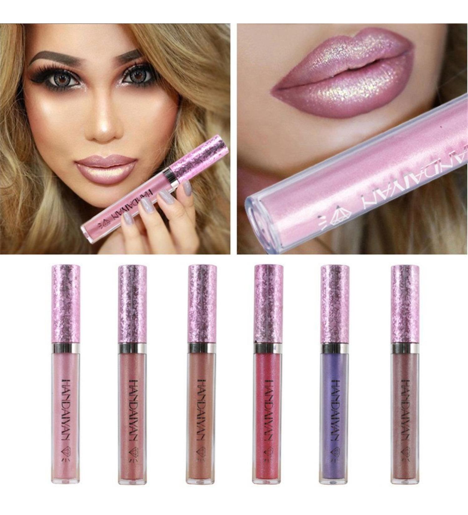 6pcs Sexy Glitter Lip Makeup Set - Waterproof Shiny Lip Gloss & Nude Shimmer Lipstick for All-Day Glam - Buy Online on GoSupps.com