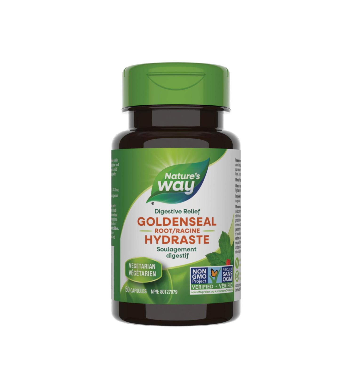Nature's Way Goldenseal Root Help Relieve Digestive Upset Mild Laxative 50 Vegetarian Capsules Natural 50 count (Pack of 1) - Buy Online on GoSupps.com
