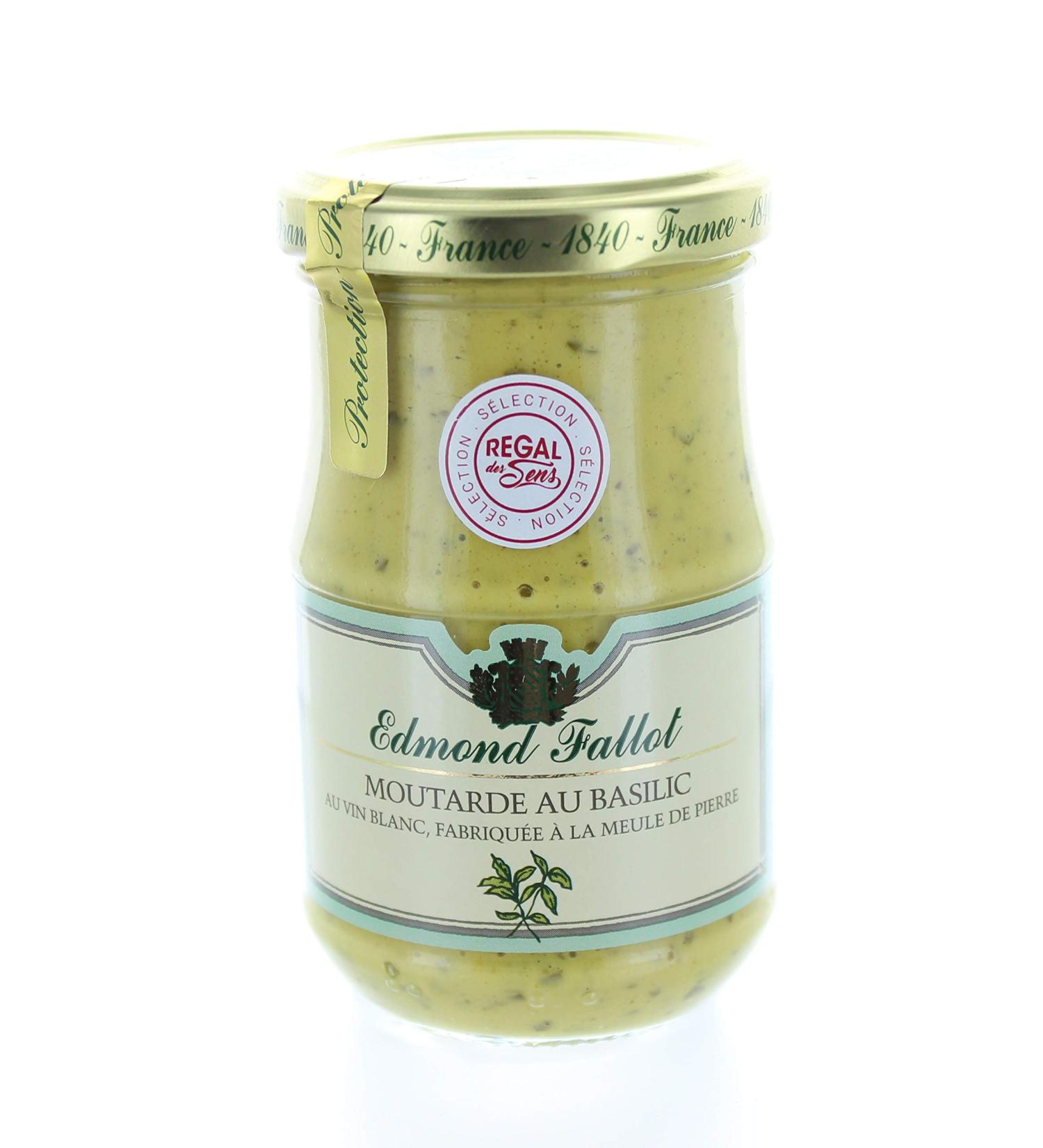 FALLOT 4 x Pot of Mustard with Basil - Edmond Fallot - 4 x 210g