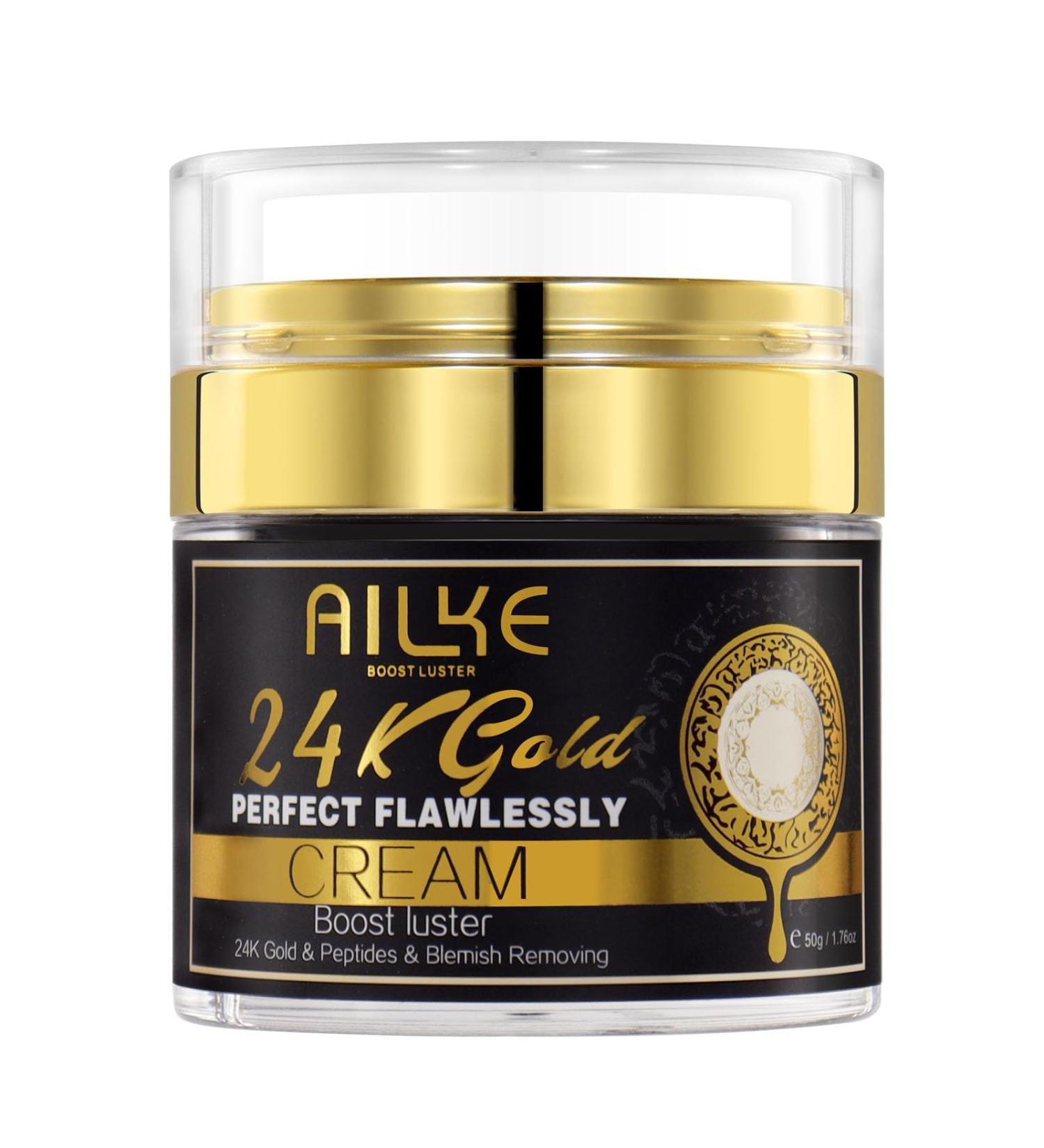 AILKE BOOST LUSTER AILKE 24K Gold Perfect Flawlessly Face Cream Whitening Reduce Blemishes Melanin Improve Dull Skin With Glutathione Vitamin C 50ml Pack of 1 - Buy Online on GoSupps.com
