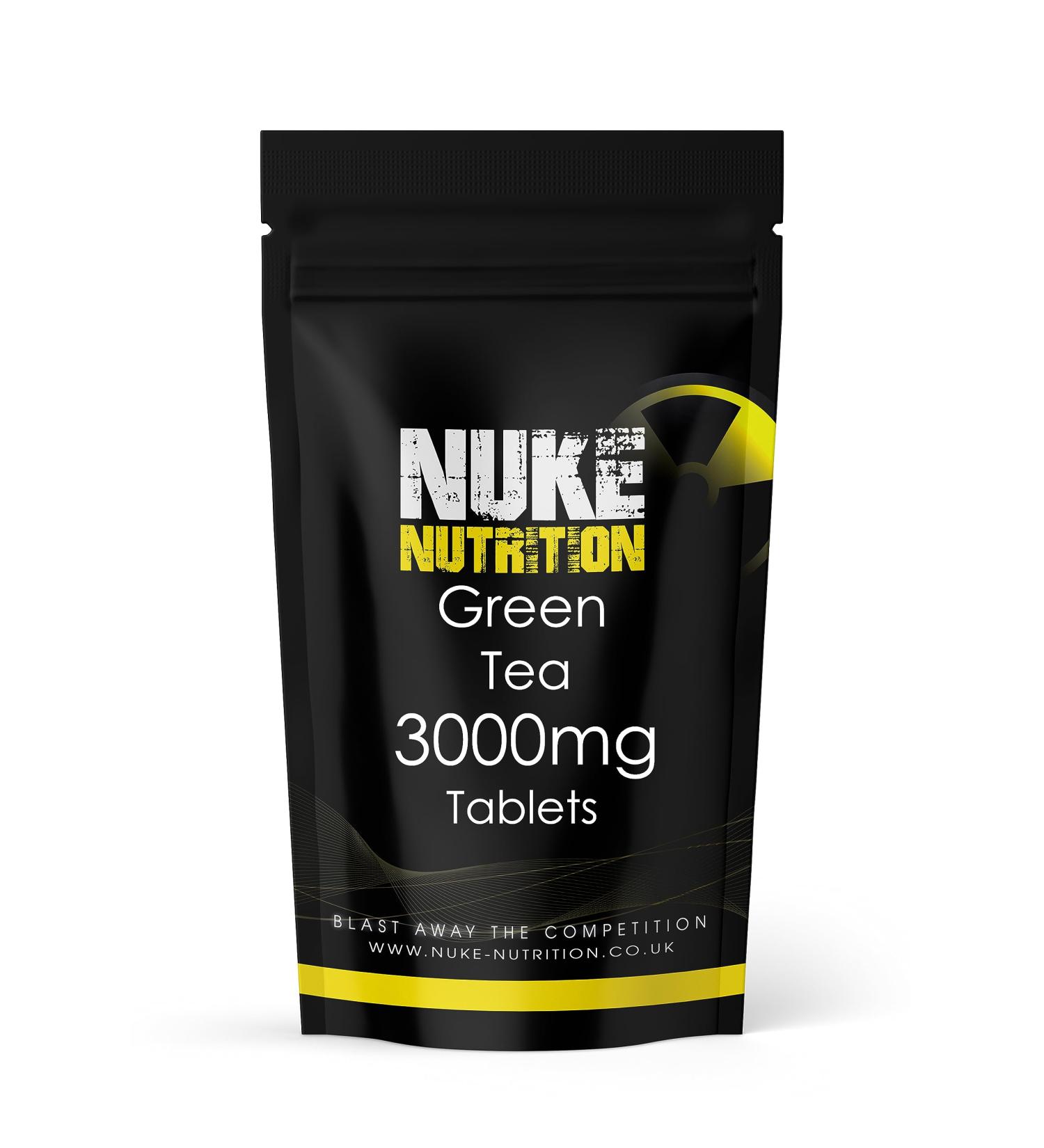 Nuke Nutrition Green Tea Extract - 180 Tablets | High Strength Supplement for Detox | Antioxidant & Polyphenol-Rich Herbal Pills - Buy Online on GoSupps.com