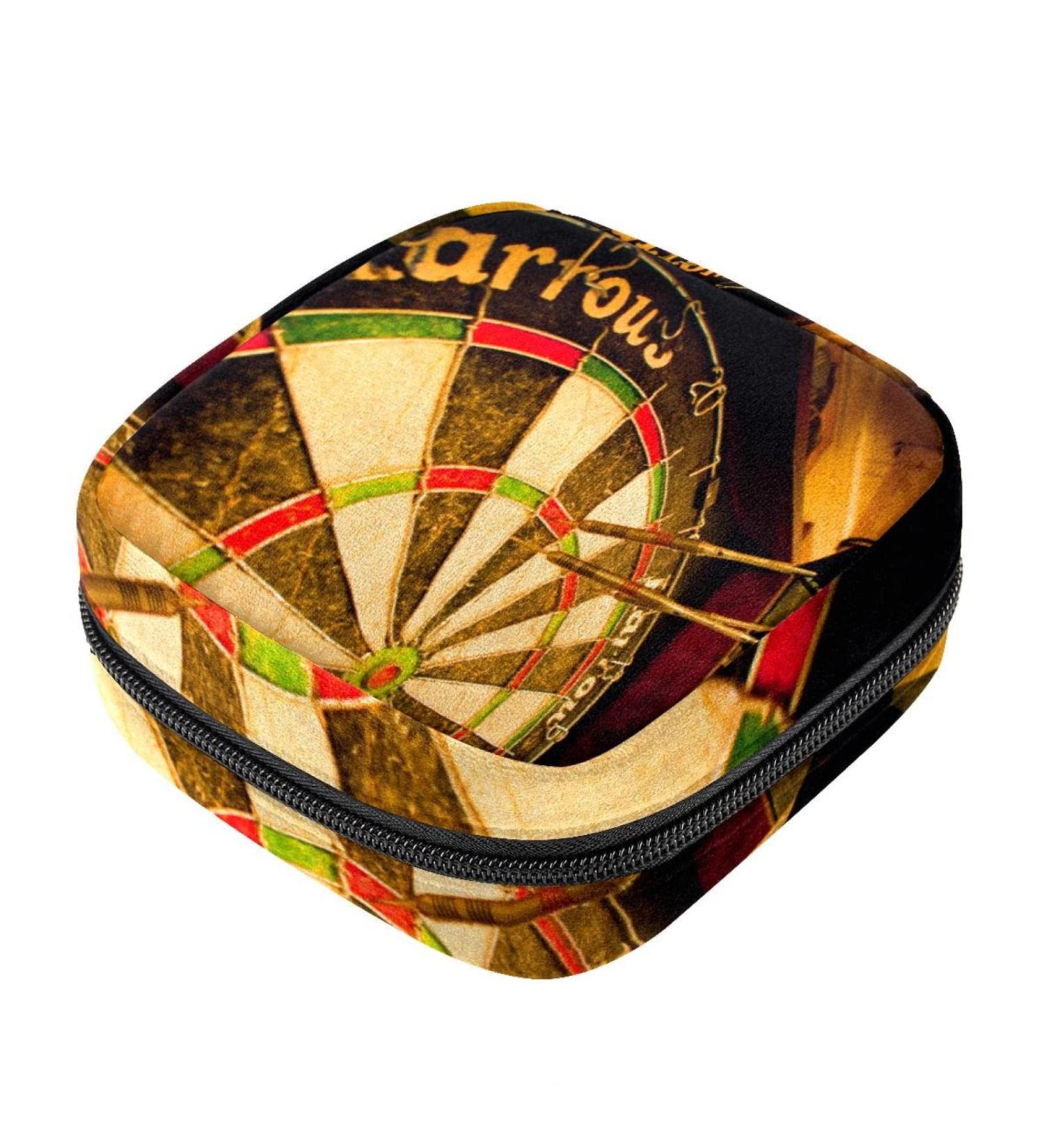 Menstrual Pad Bag with Zipper - Stylish Tampons Collection Bag for Women & Girls | Cool Sports Darts Design - Buy Online on GoSupps.com
