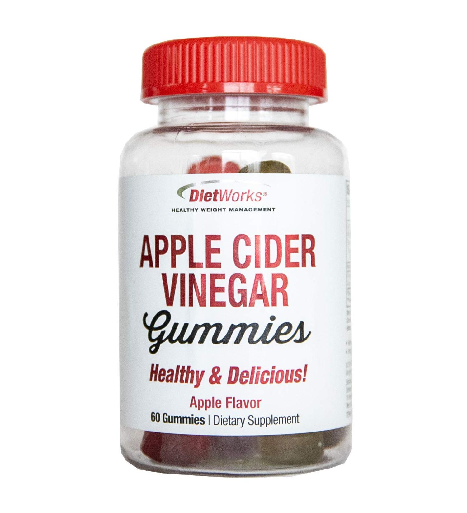 Buy DietWorks Apple Cider Vinegar Gummies - 60 Apple Flavor Gummies for Weight Loss & Detox - Buy Online on GoSupps.com