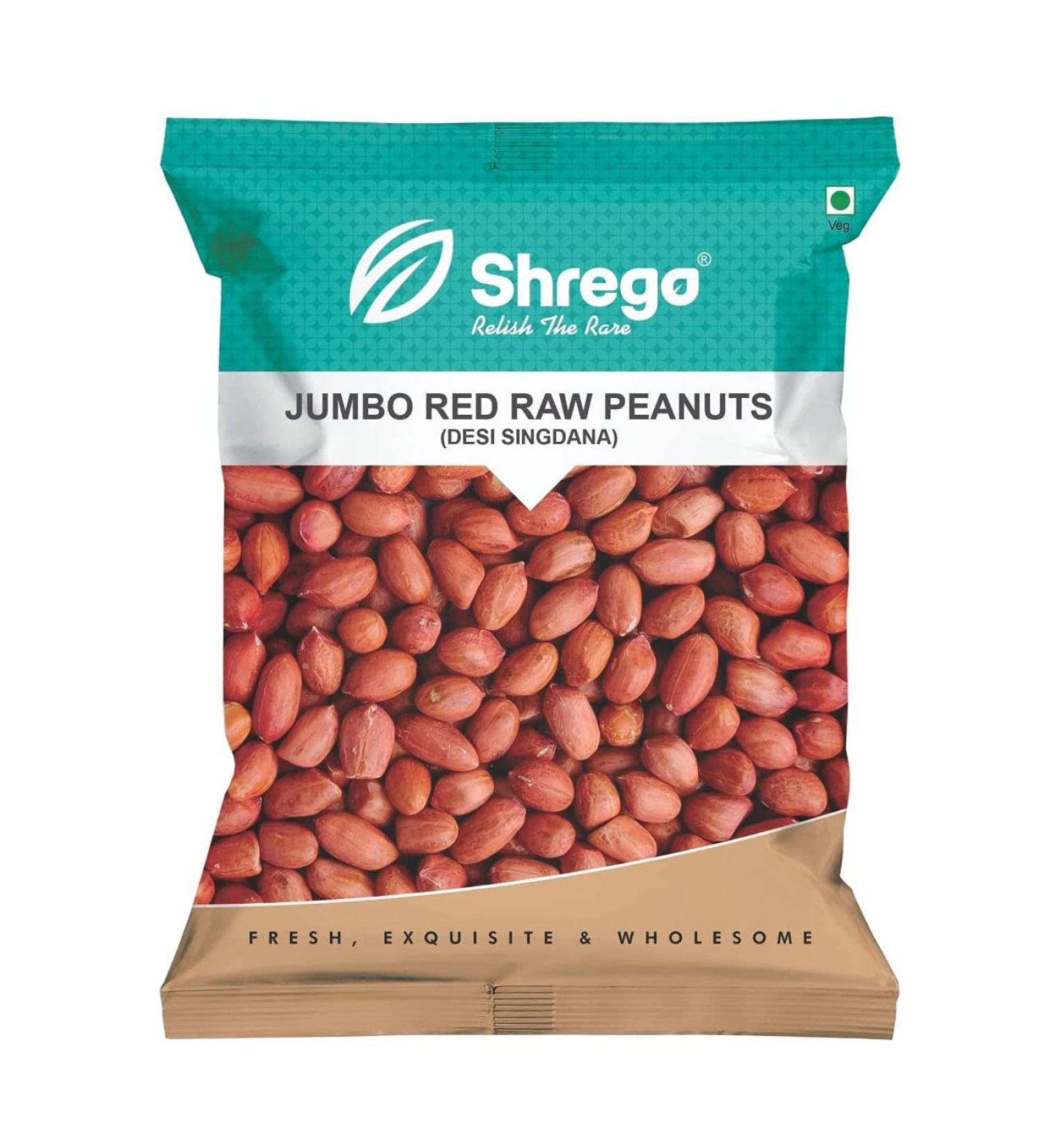 SHREGO Jumbo Red Raw Peanut Desi Singdana Vacuum Packed (350G)
