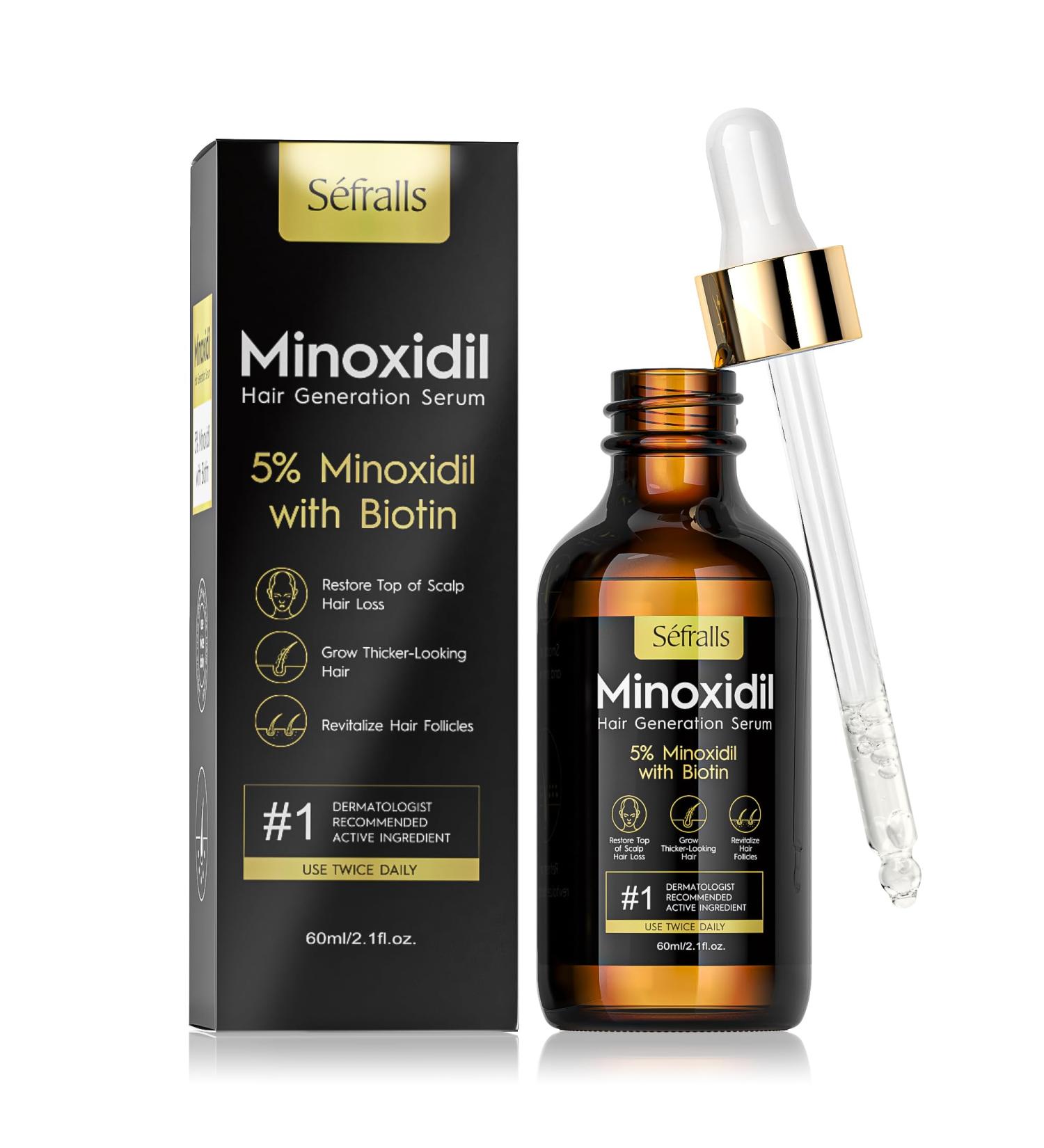 5% Minoxidil Hair Growth Serum Oil for Men & Women | Biotin Hair Serum | Prevent Scalp Hair Loss | 60ml - Buy Online on GoSupps.com