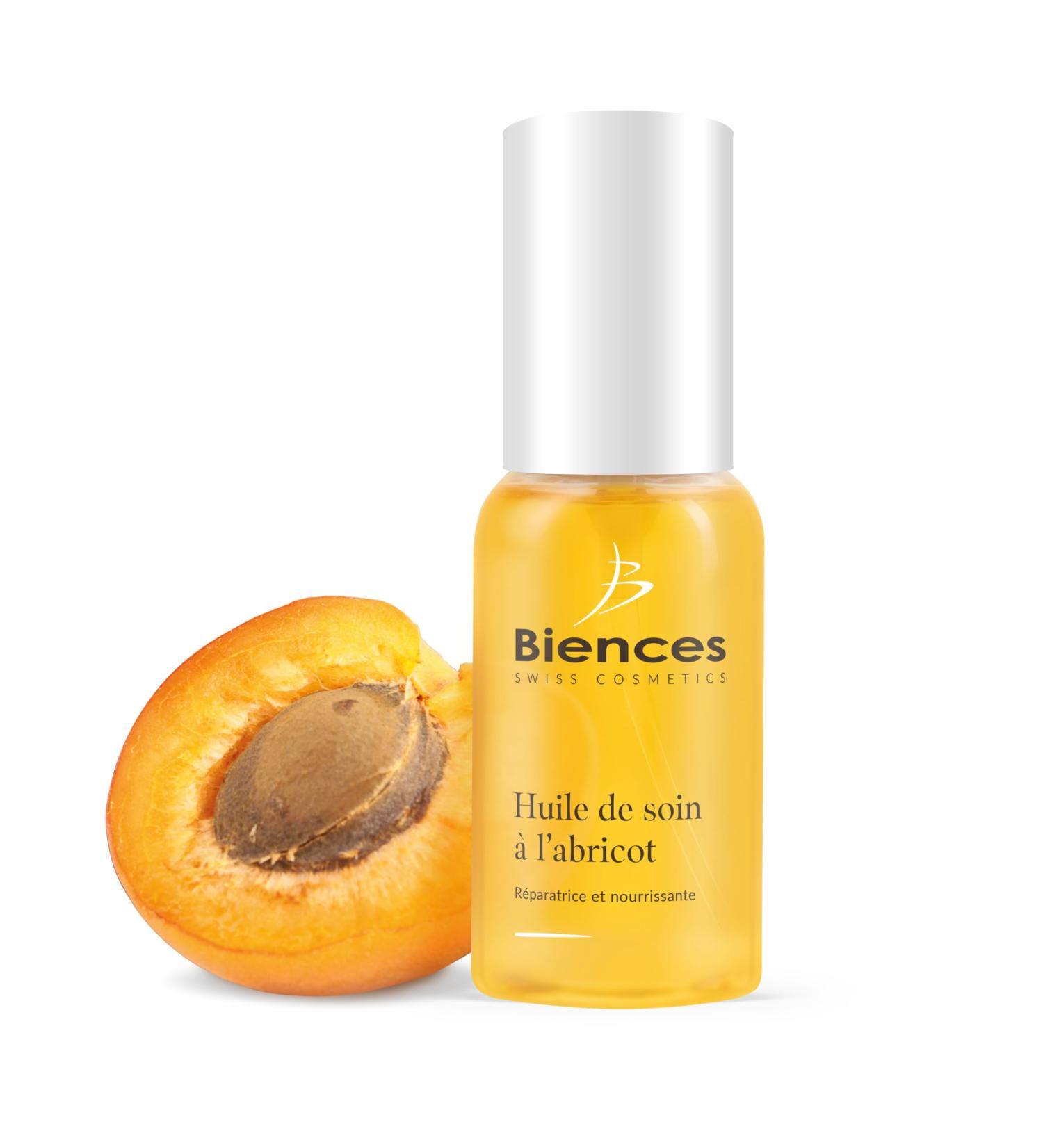 Biences Swiss Cosmetics Apricot Oil for Face and Body Enriched with Vitamin E - 100/100 Yuka & Natural 99.60% - Suitable for the Whole Family - Vegan and 100% Swiss - 50 ml - Buy Online on GoSupps.com